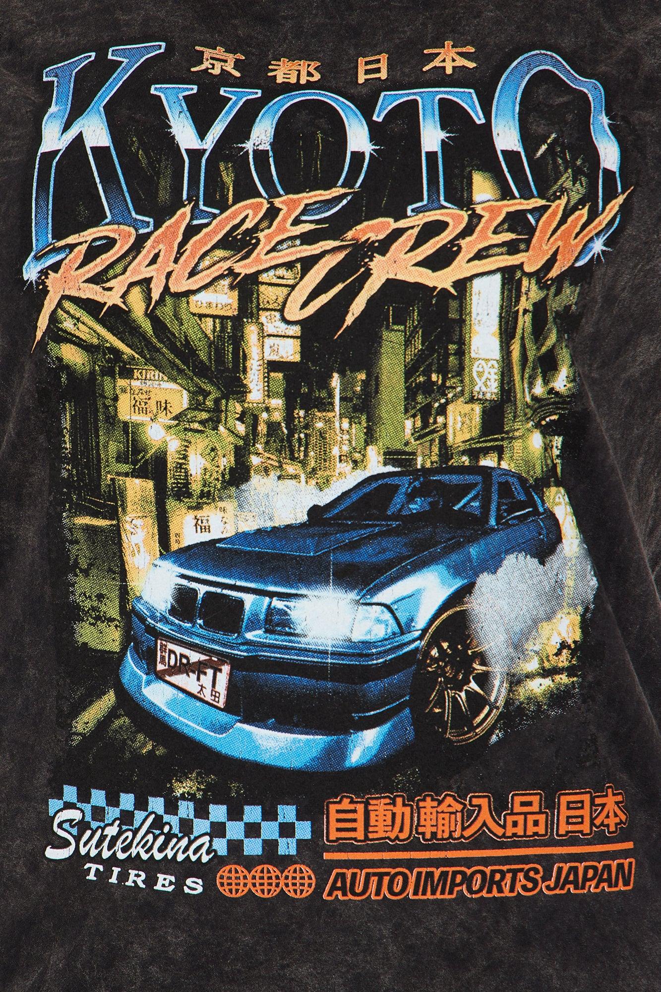 Kyoto Race Crew Washed Tee - Black Wash Female Product Image