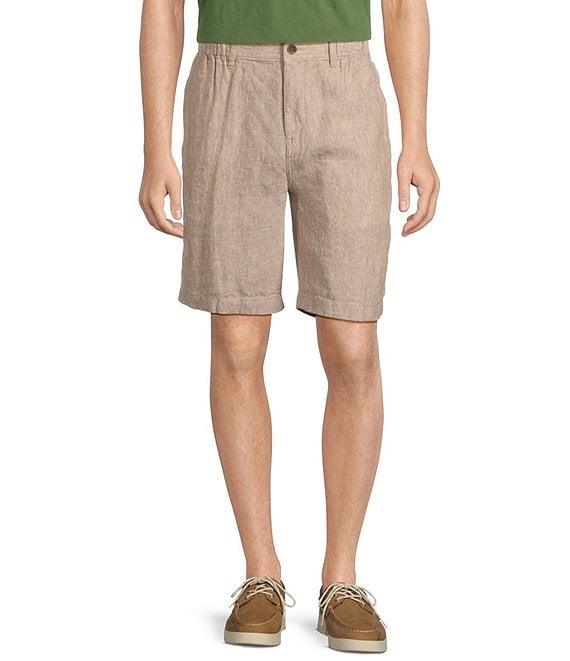 Caribbean Flat Front Linen 9#double; Inseam Shorts Product Image