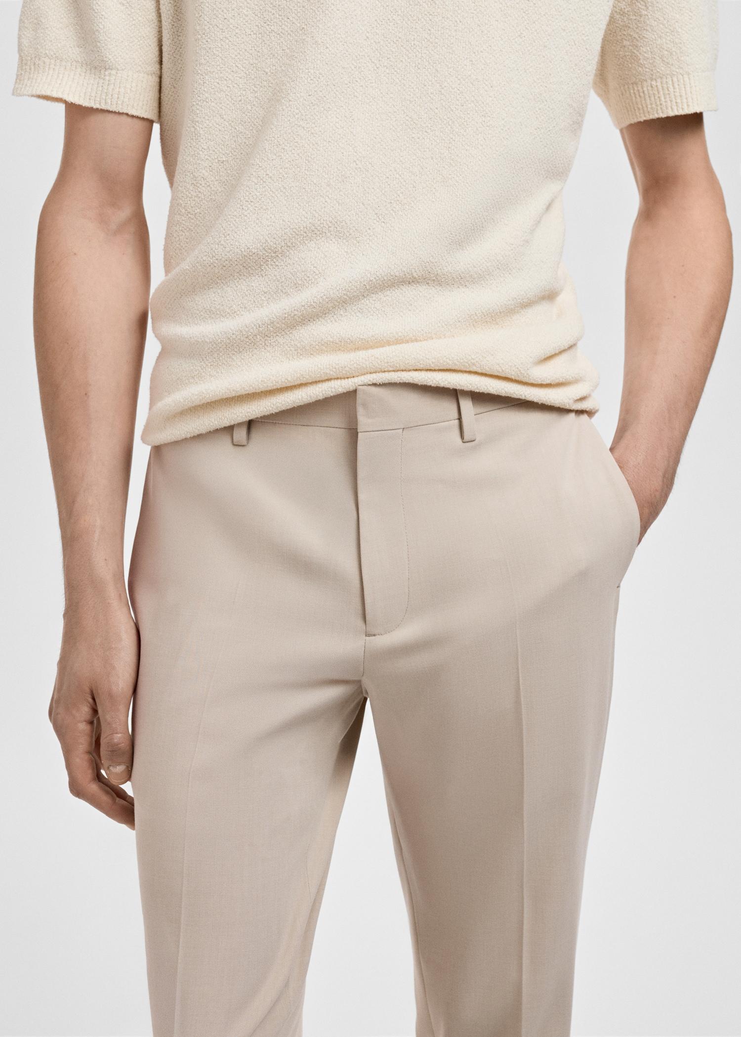 Stretch fabric super slim-fit suit trousers - Men | MANGO USA Product Image