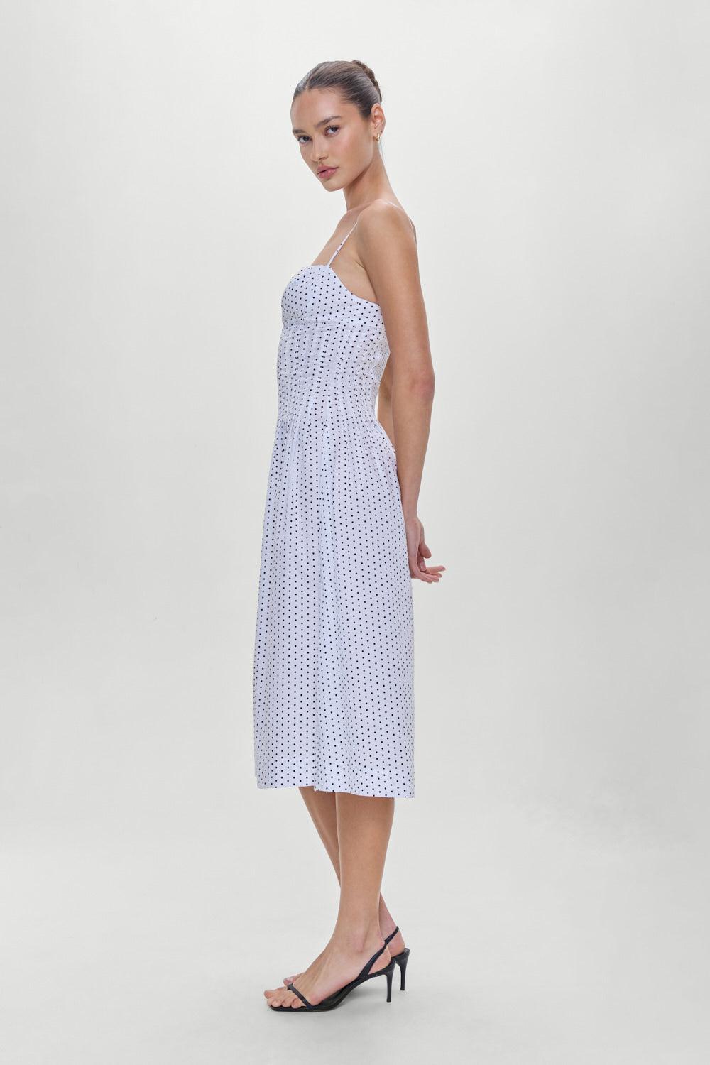 Reign Polka Dot Maxi Dress - White Polka Dot Product Image