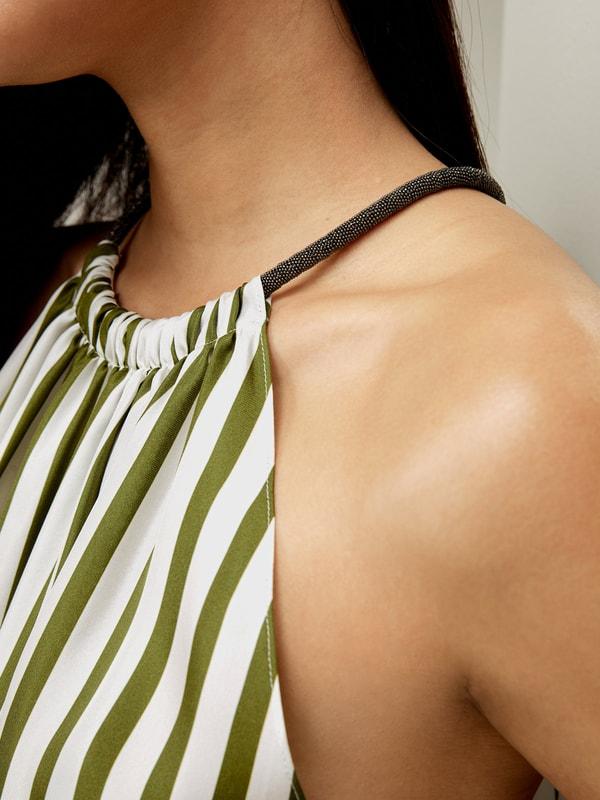 Silk Twill Halter Neck Top Product Image