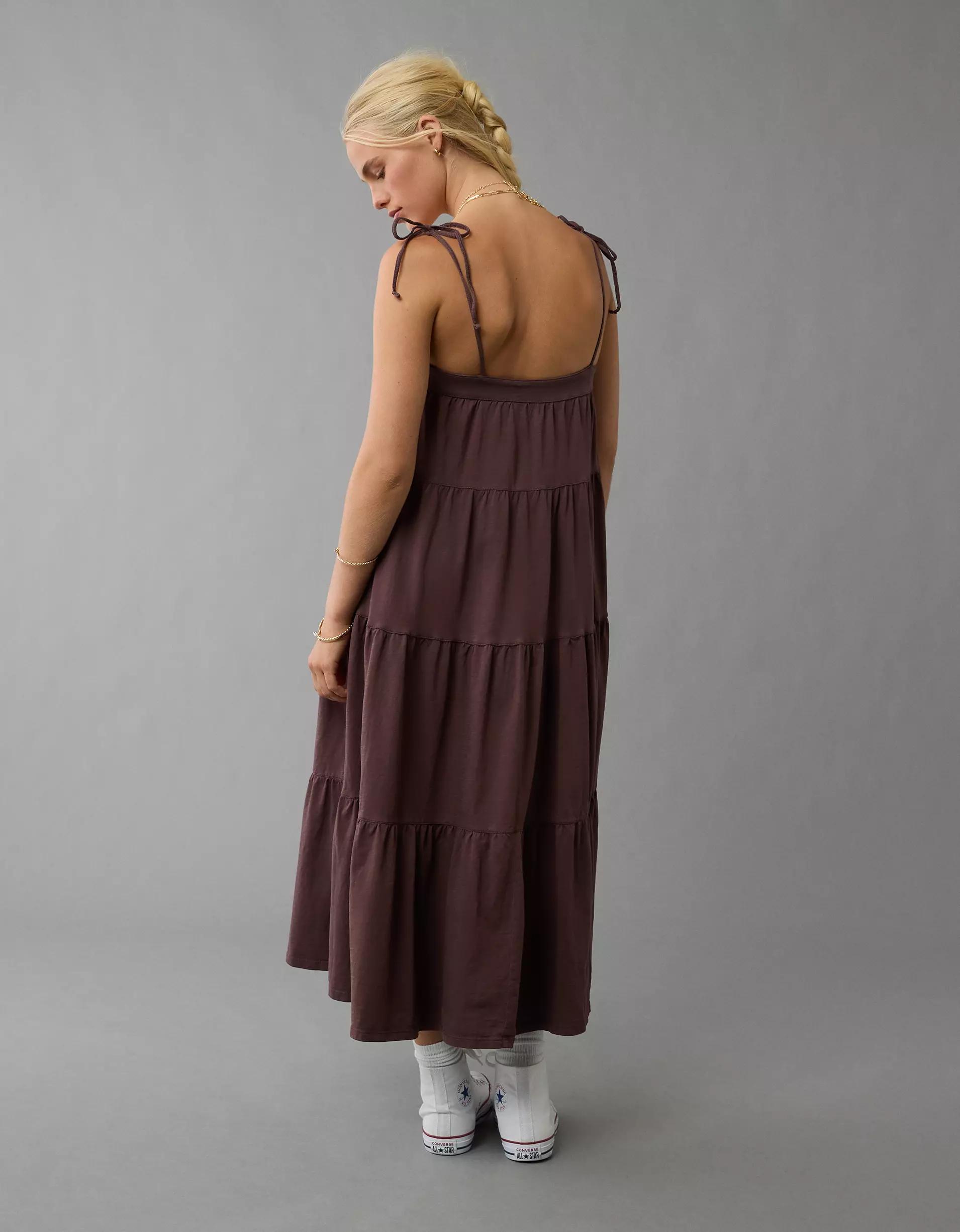 AE Sunchaser Knit Tie Shoulder Maxi Dress Product Image