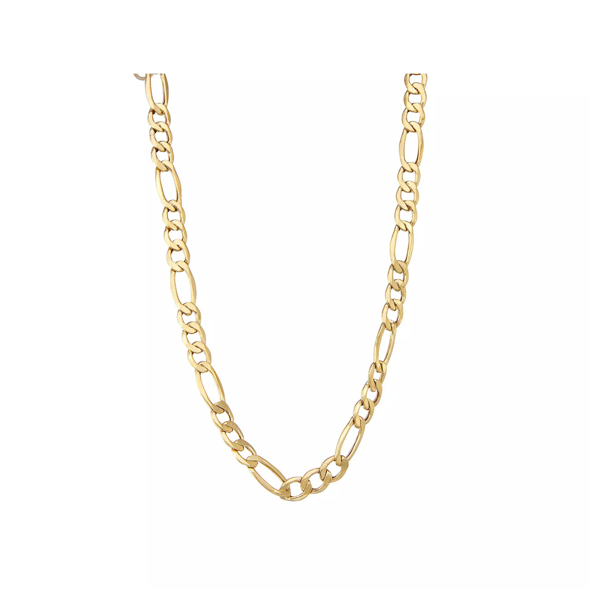 Jordan Blue Mens 14k Gold Figaro Chain Necklace White Product Image