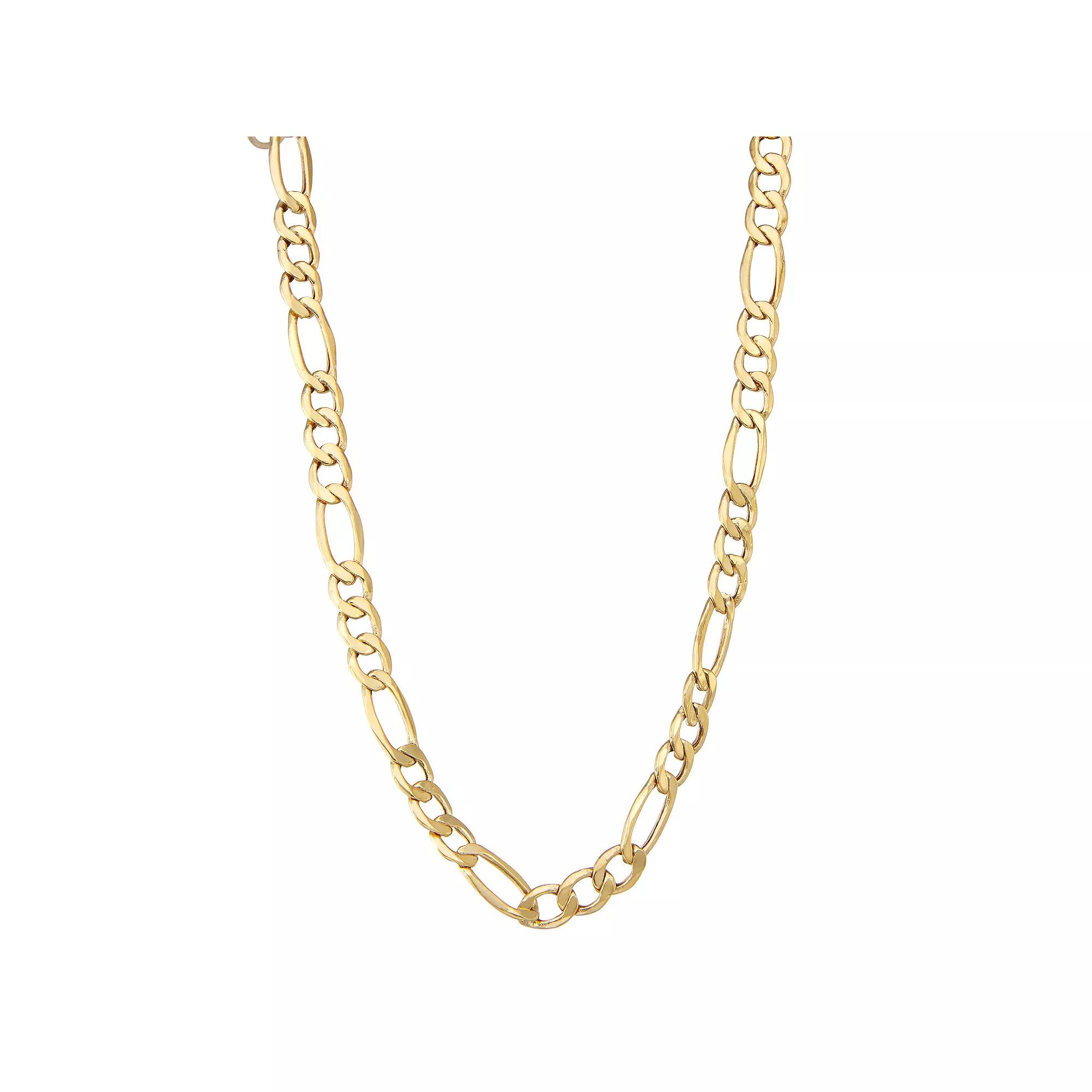 Jordan Blue Mens 14k Gold Figaro Chain Necklace White Product Image