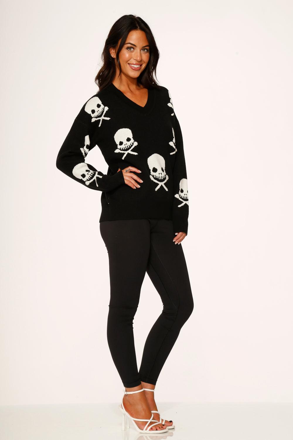 Black Skulls Sweater Product Image