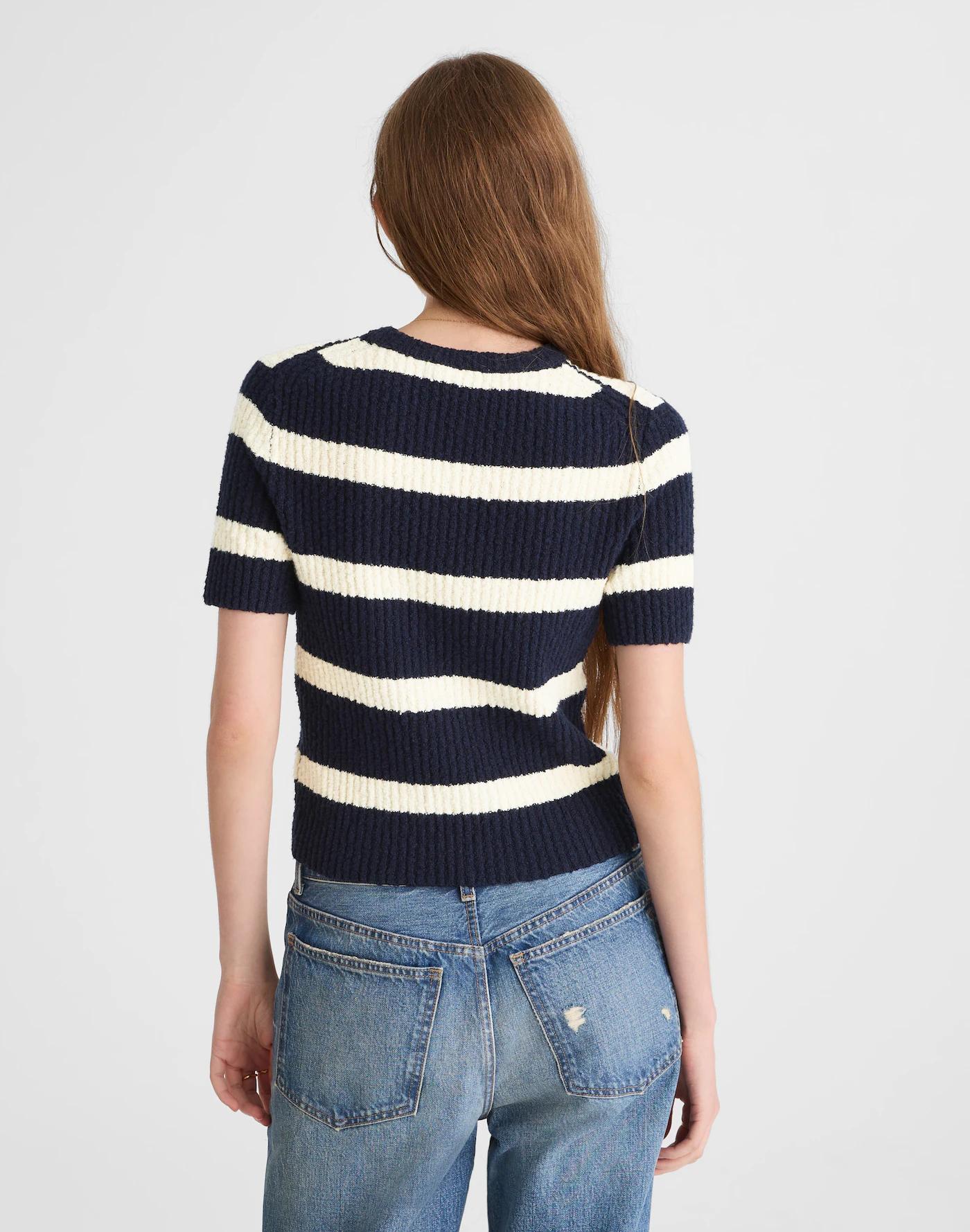 Bouclé-Knit Crewneck Sweater Tee Product Image