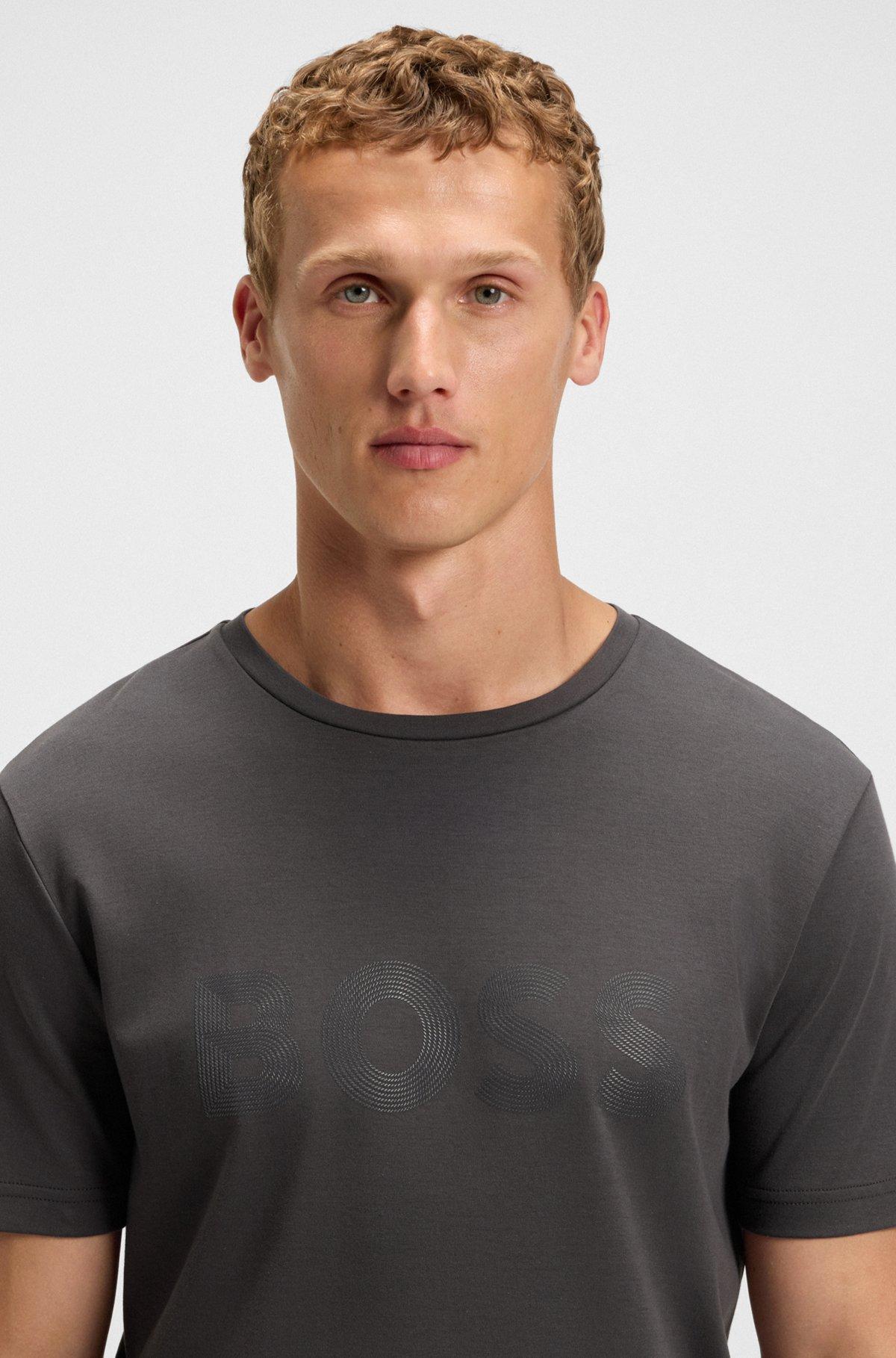 Pima-cotton T-shirt with gloss logo Product Image