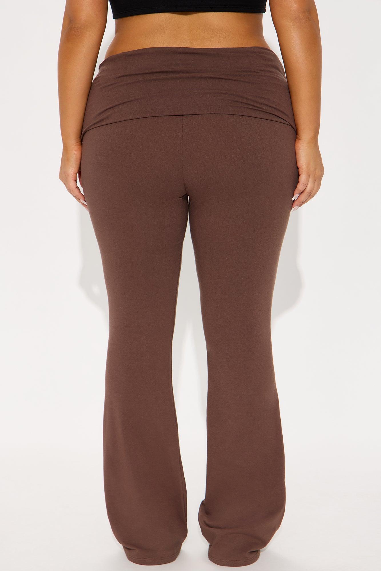 Adriana Foldover Flare Pant - Chocolate Product Image