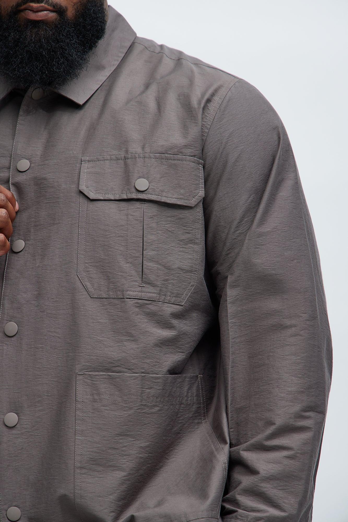 Top Tech Button Up Shirt - Brown Product Image