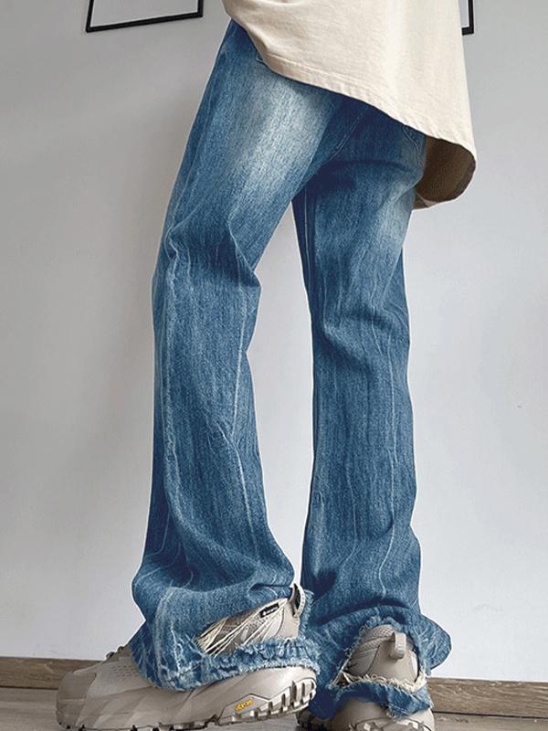 Men's Vintage Wash Ripped Loose Jeans Product Image