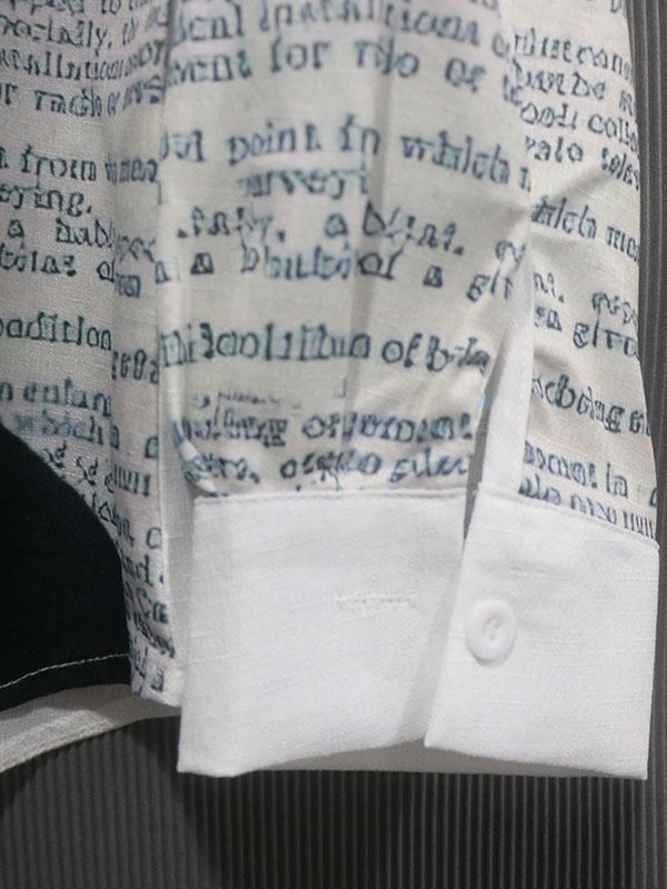 Stylish Asymmetric Printed Lapel Long Sleeves Blouse Tops Product Image