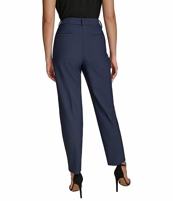 Donna Karan High Rise Straight Leg Gold Hardware Ankle Pant Product Image