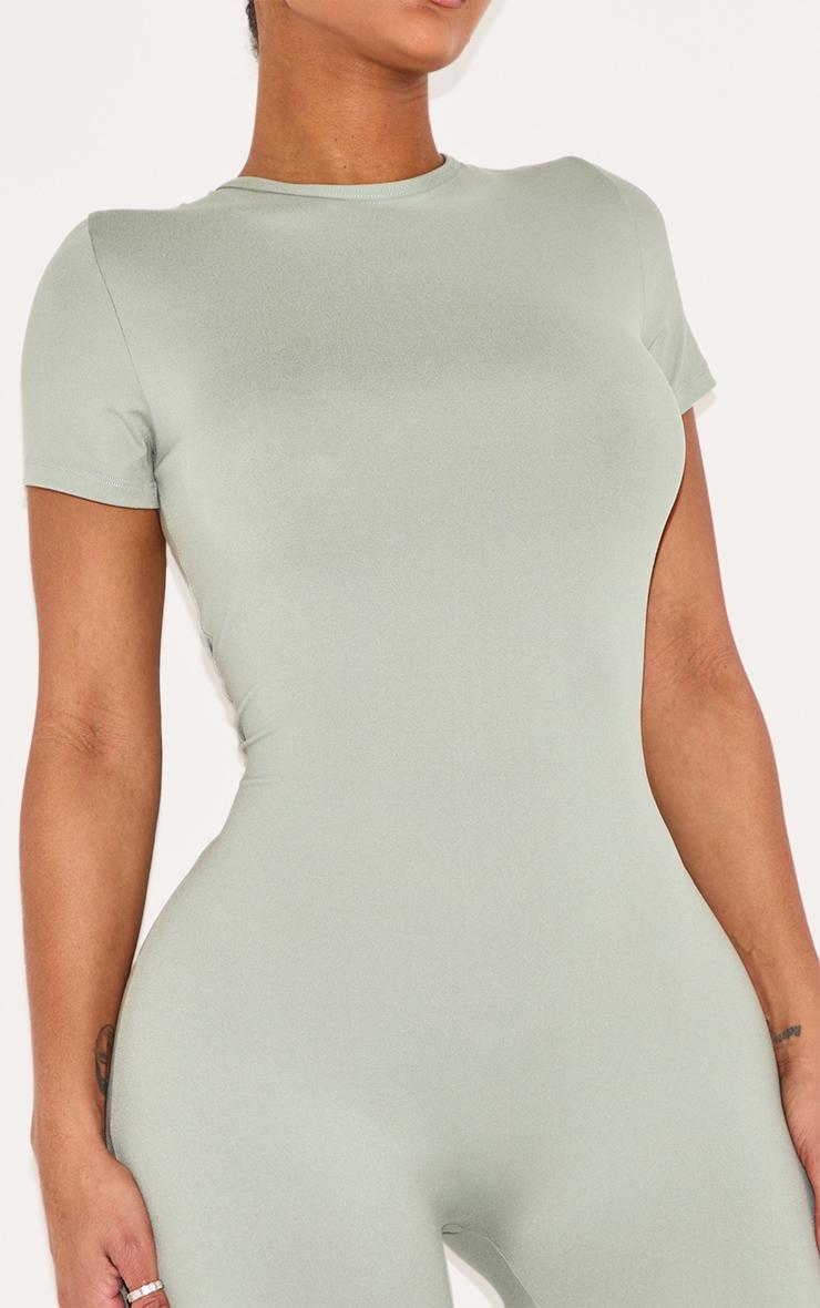 Shape Sage Green Sculpted Short Sleeve Jumpsuit Product Image