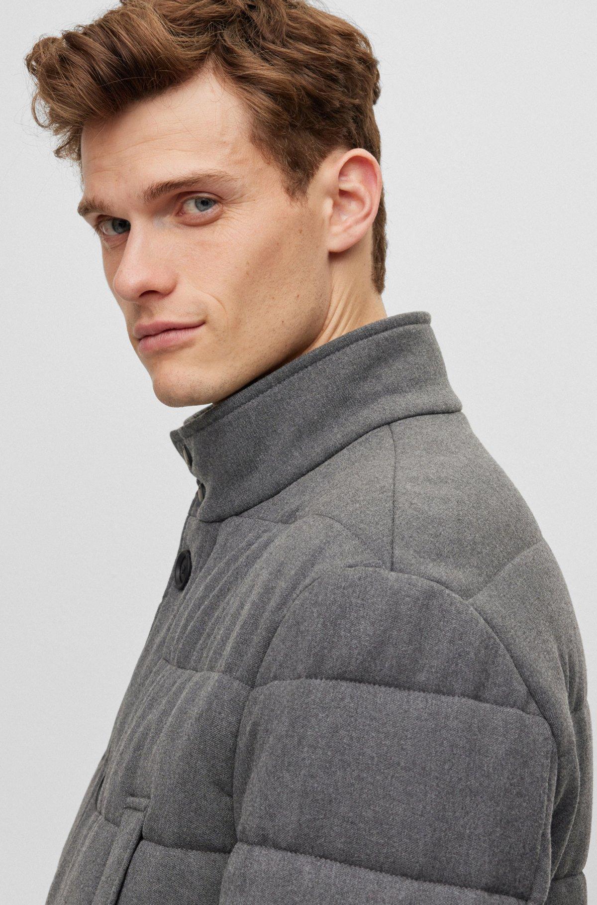 Regular-fit padded coat in a stretch wool blend Product Image