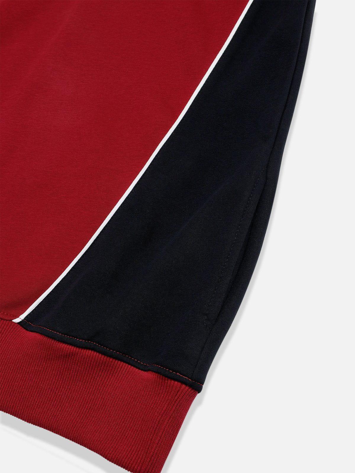 Aelfric Eden Color Blocking Embroidery Pullover Hoodie Product Image