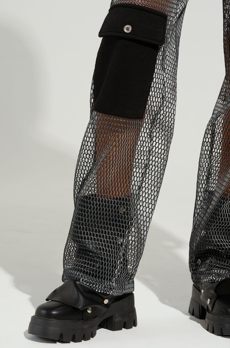 STEPHANIA TRANSPARENT TROUSER IN BLACK Product Image
