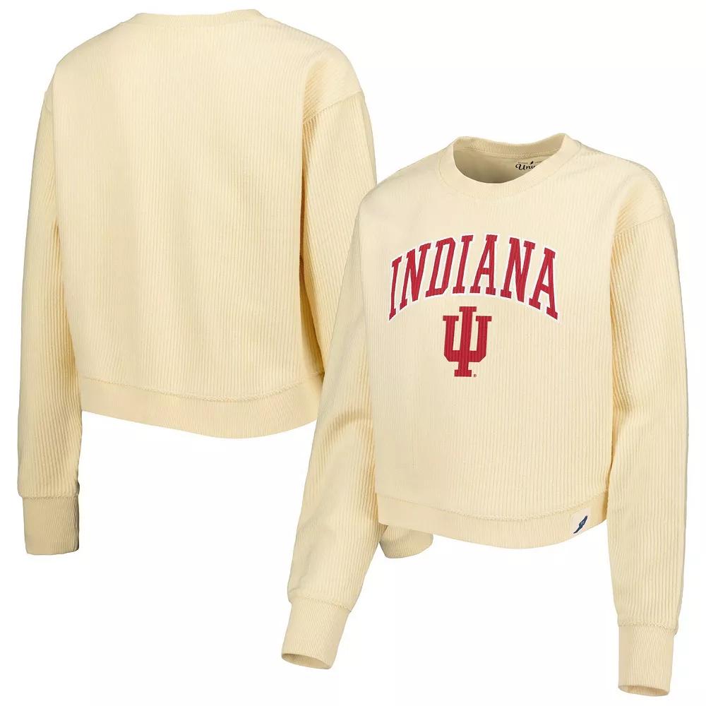 Women's League Collegiate Wear Cream Indiana Hoosiers Classic Campus Corded Timber Sweatshirt, Size: XL, Beige Product Image