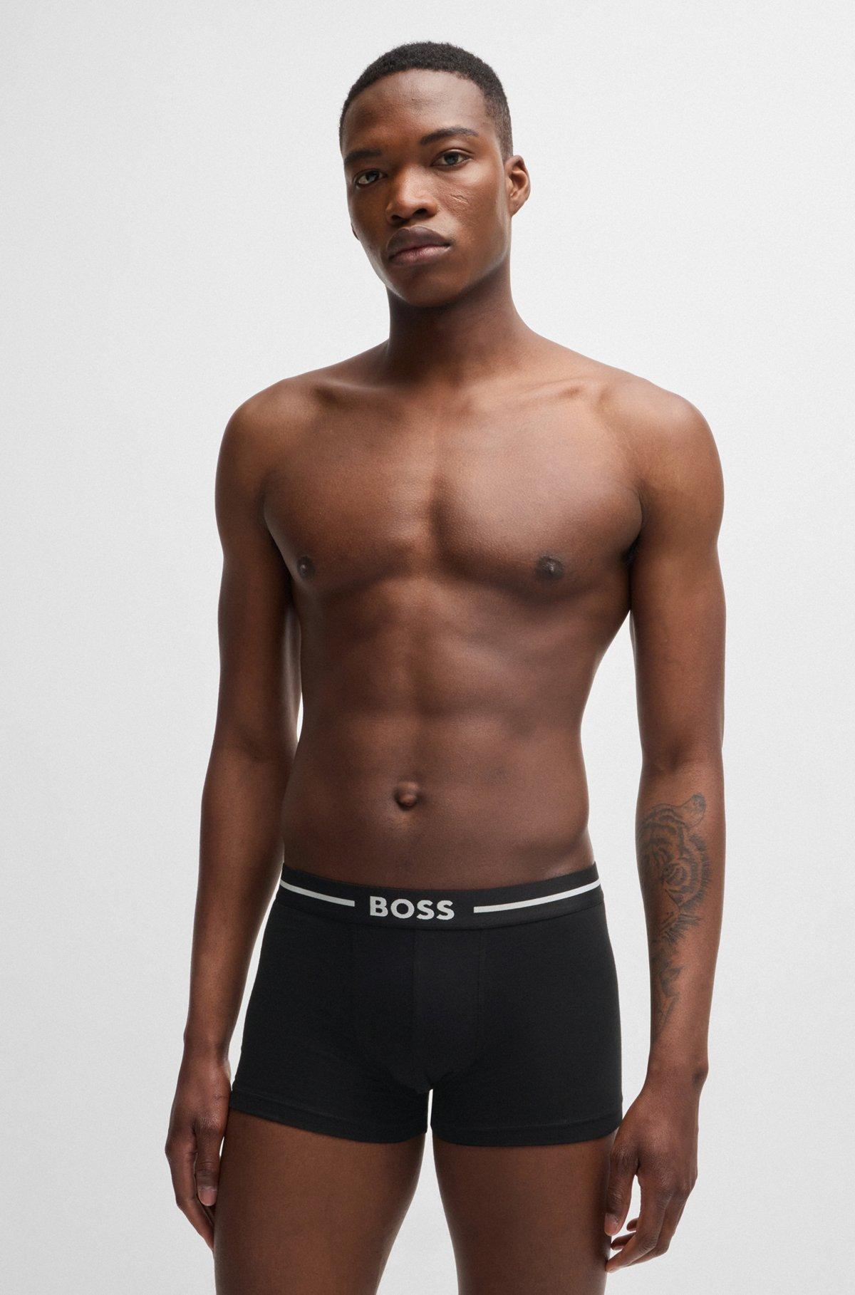 Three-pack of stretch-cotton trunks with logo waistbands Product Image