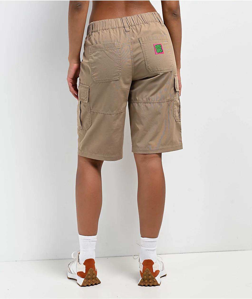 Empyre Loose Fit Dillon Khaki Cargo Shorts Product Image