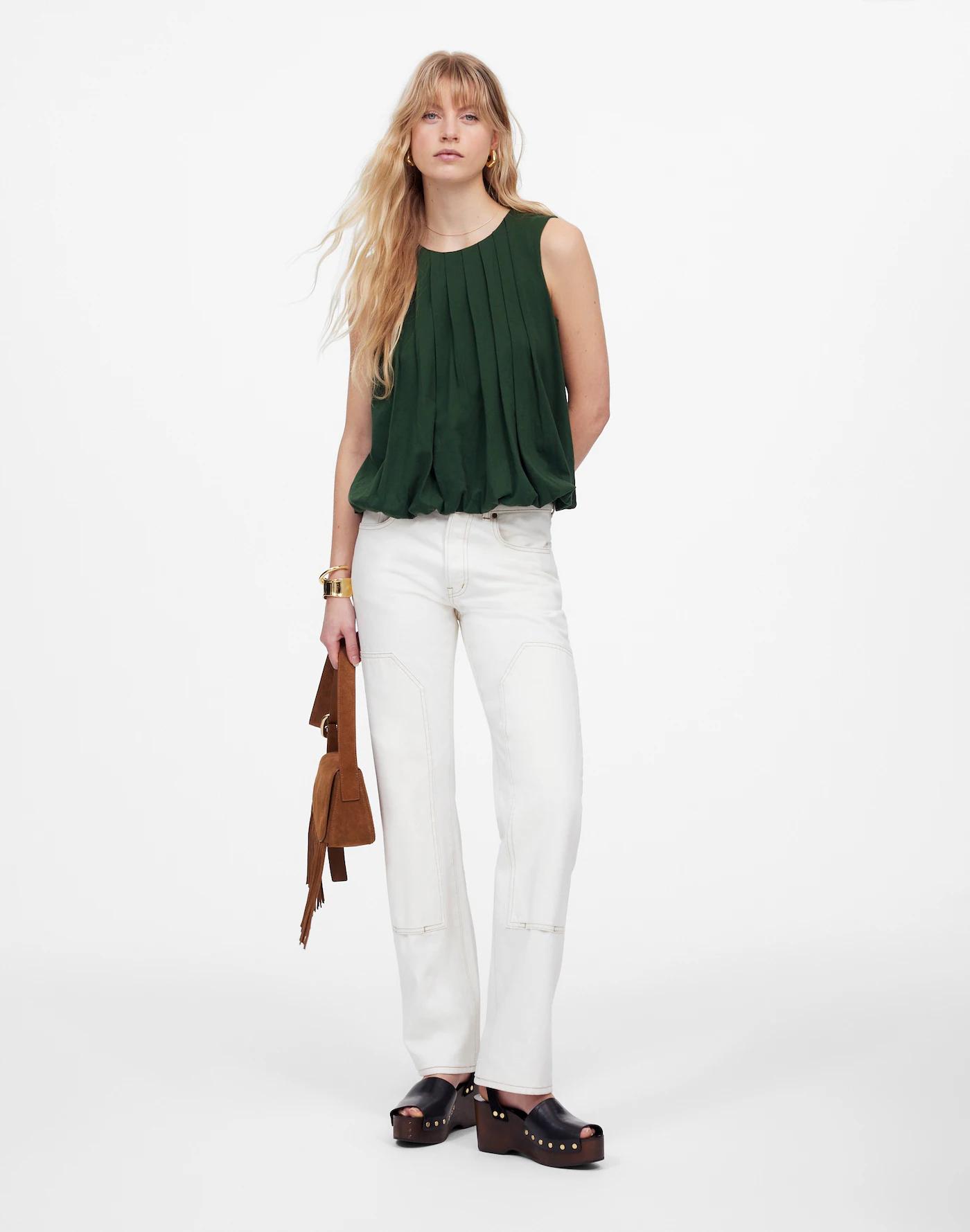 Sleeveless Crewneck Bubble Top Product Image