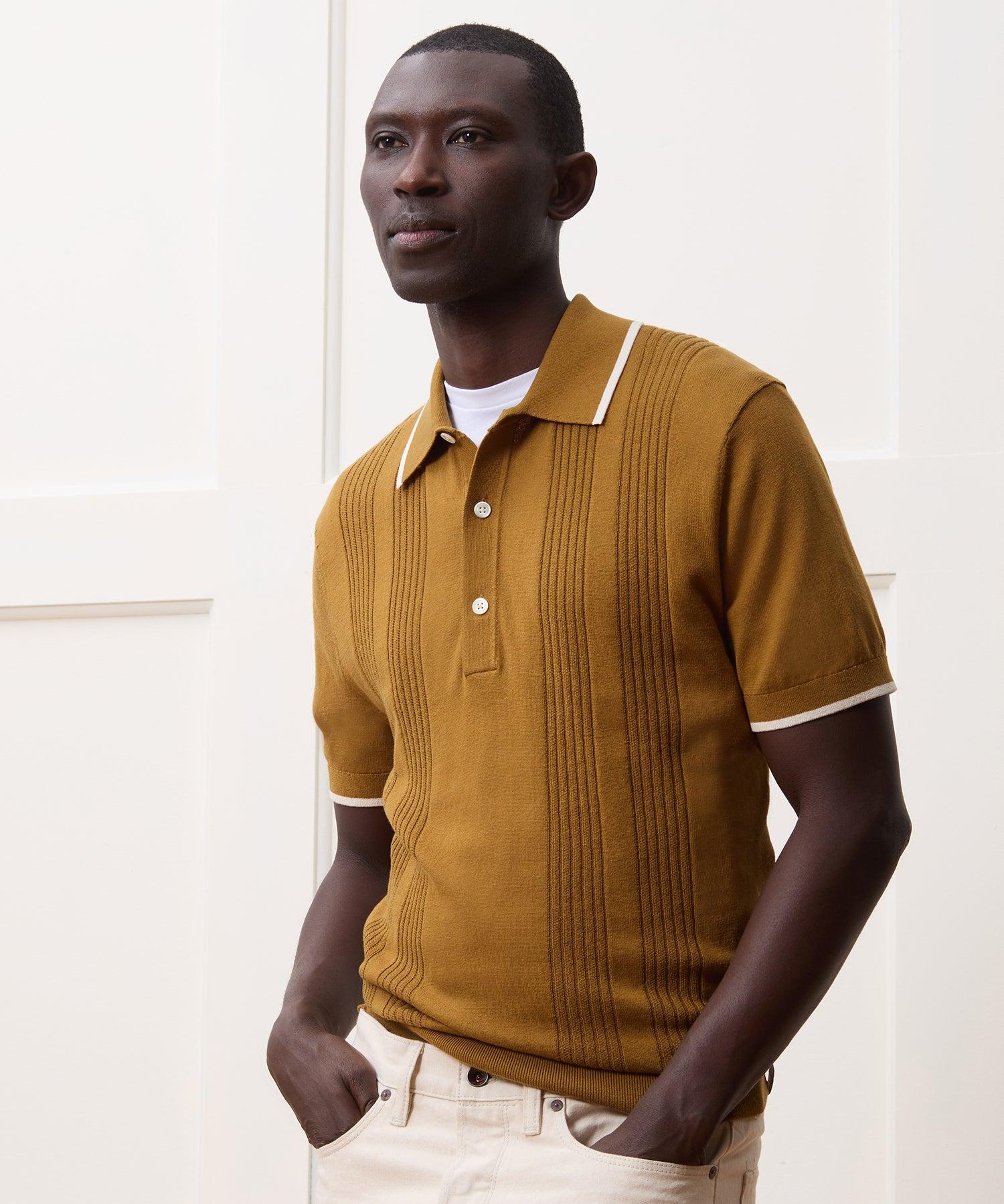 Silk-Cotton Tipped Sweater Polo Product Image