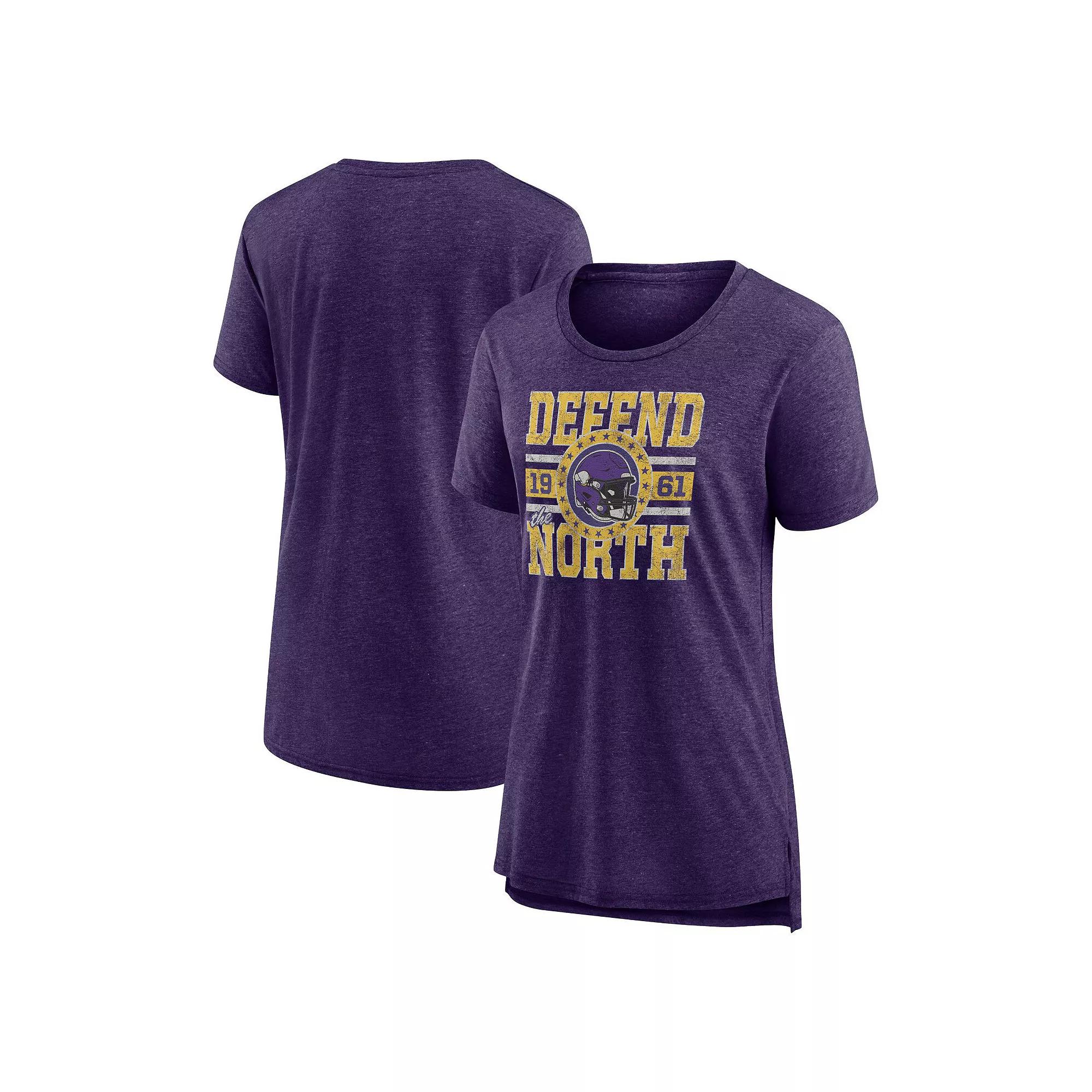 Women's Fanatics Gray Tennessee Volunteers Heritage Past Script Tri-Blend T-Shirt,  Product Image