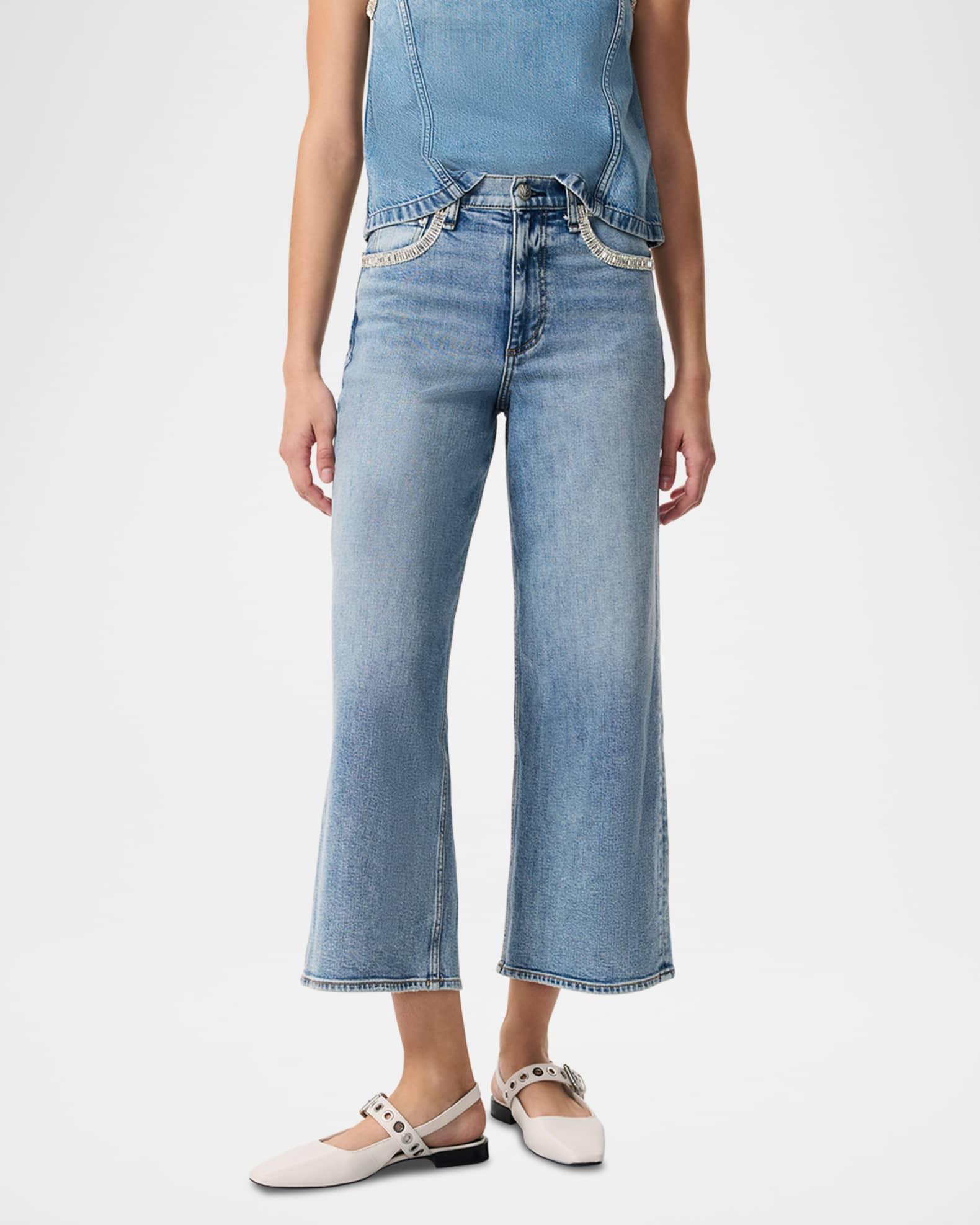 Andi Embellished Wide Ankle Jeans Product Image