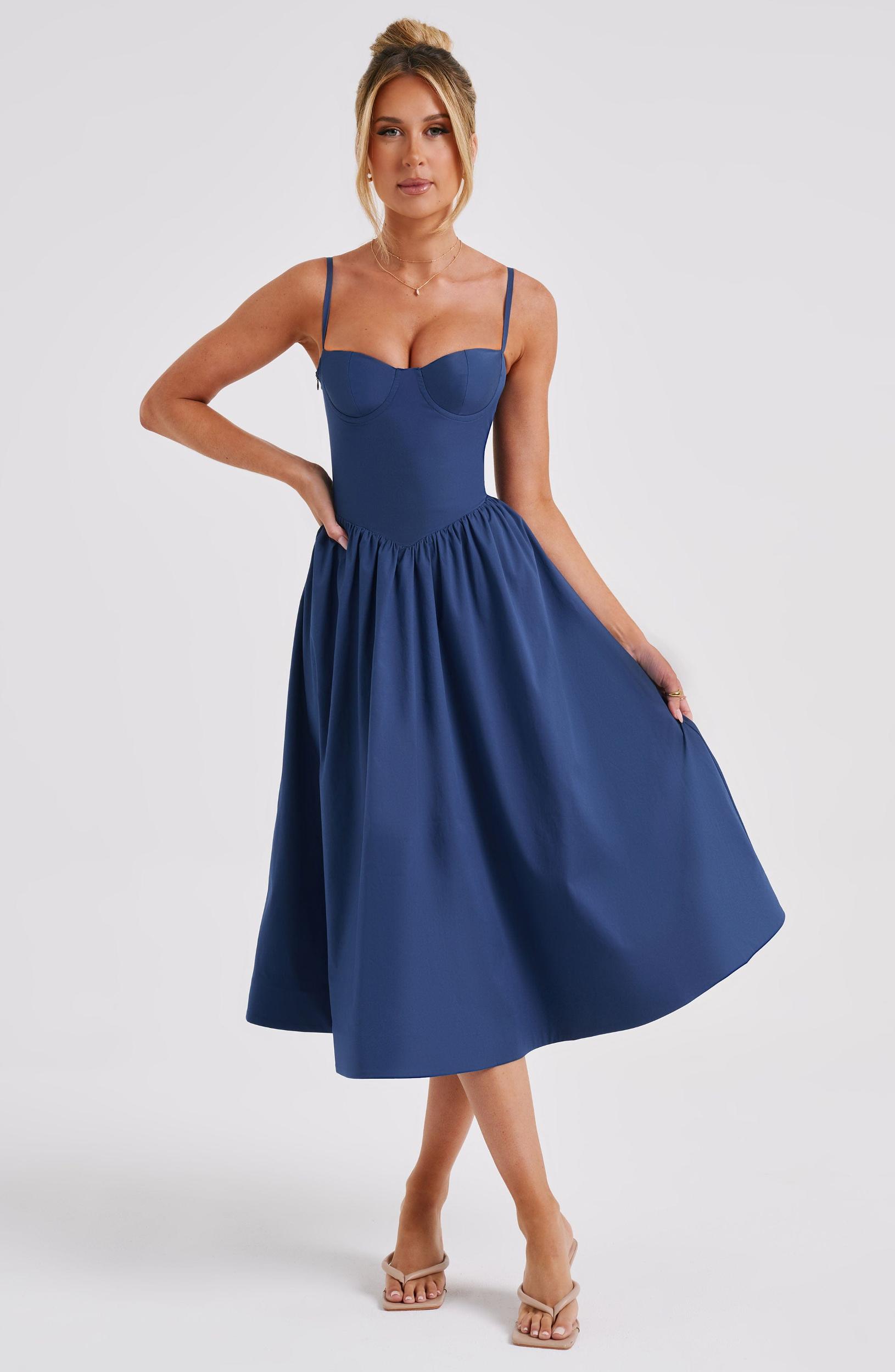 Daisey Midi Dress - Navy Product Image