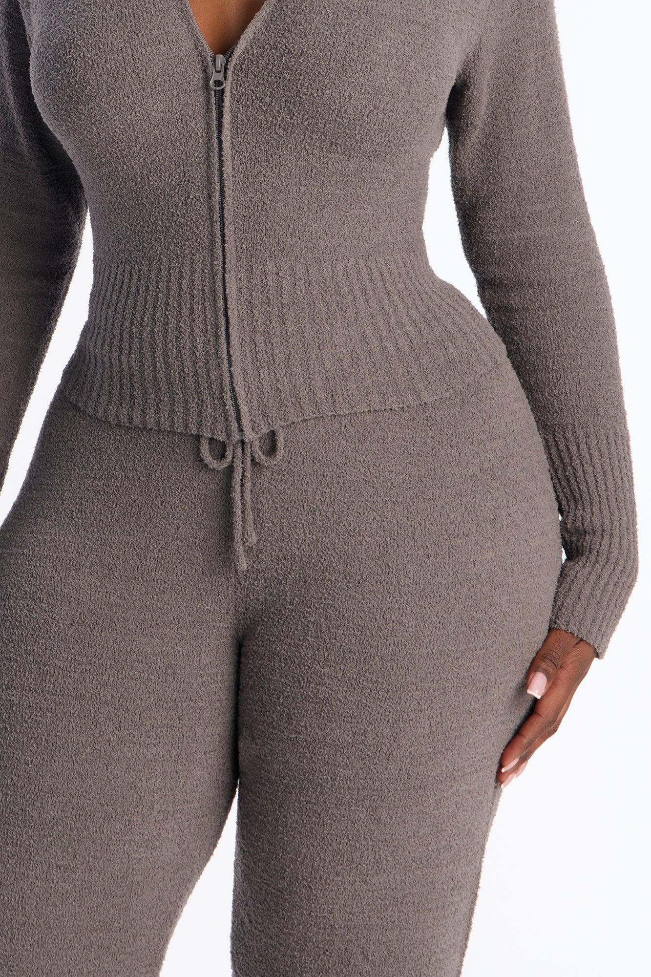 Jenna Cozy Pant Set - Charcoal Female Product Image