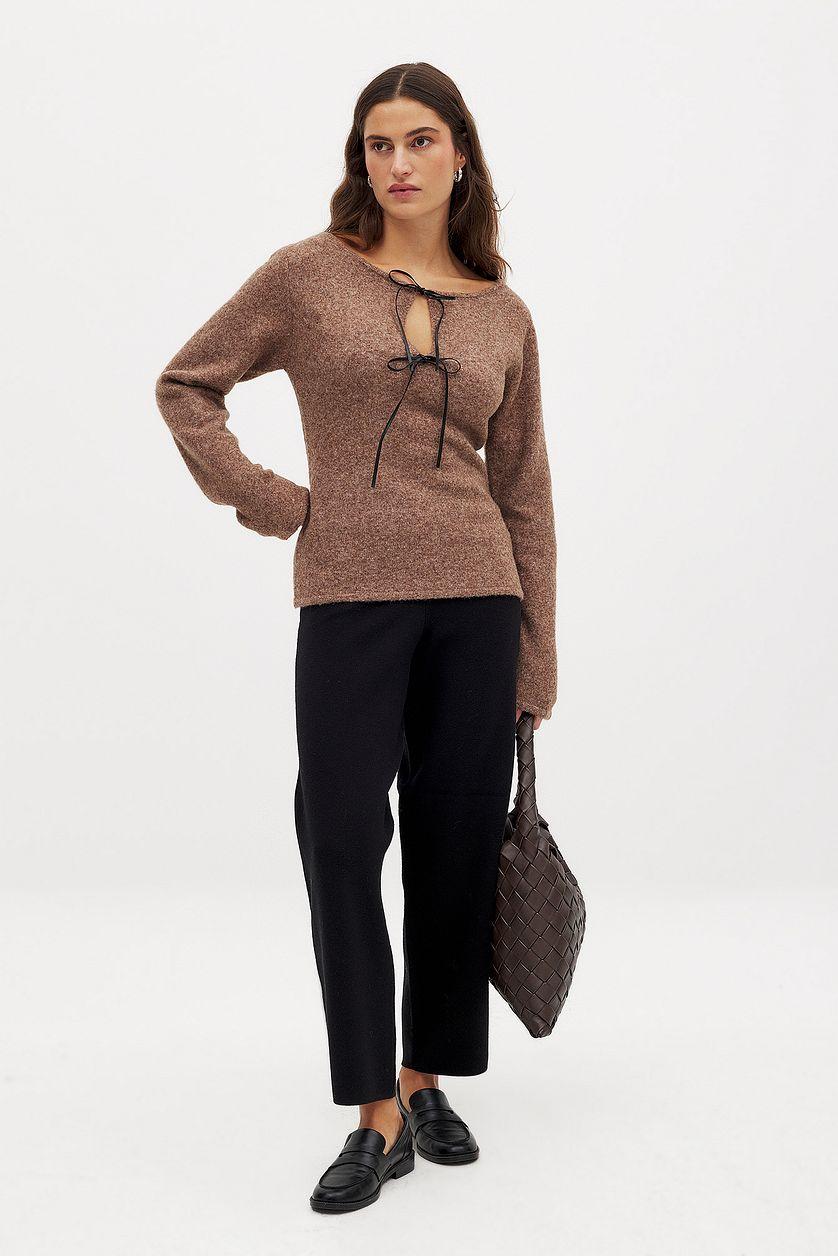 Knitted Barrel Trousers Product Image
