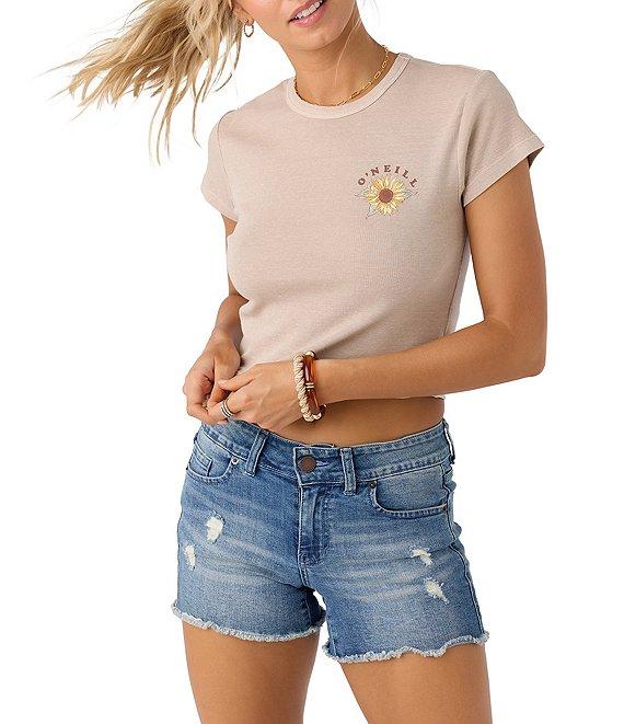 O'Neill Scenic Dreamz Short Sleeve Graphic Cropped Rib Knit T-Shirt Product Image