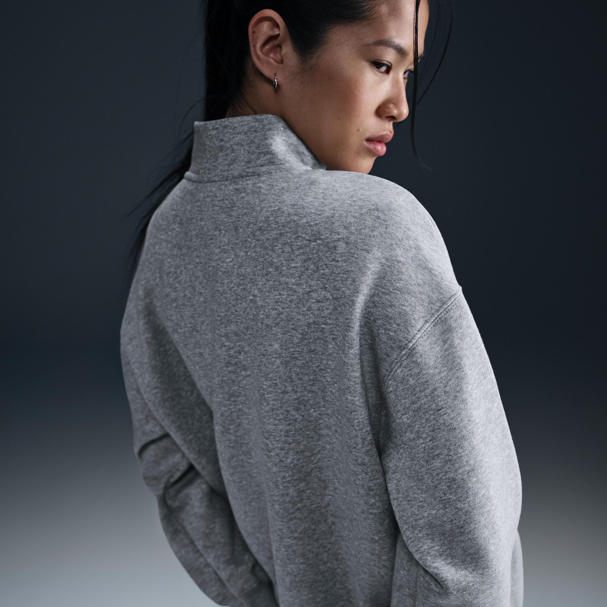 Womens Nike Sportswear Phoenix Fleece Oversized 1/4-Zip Long Sweatshirt | HJ0931-063 Product Image