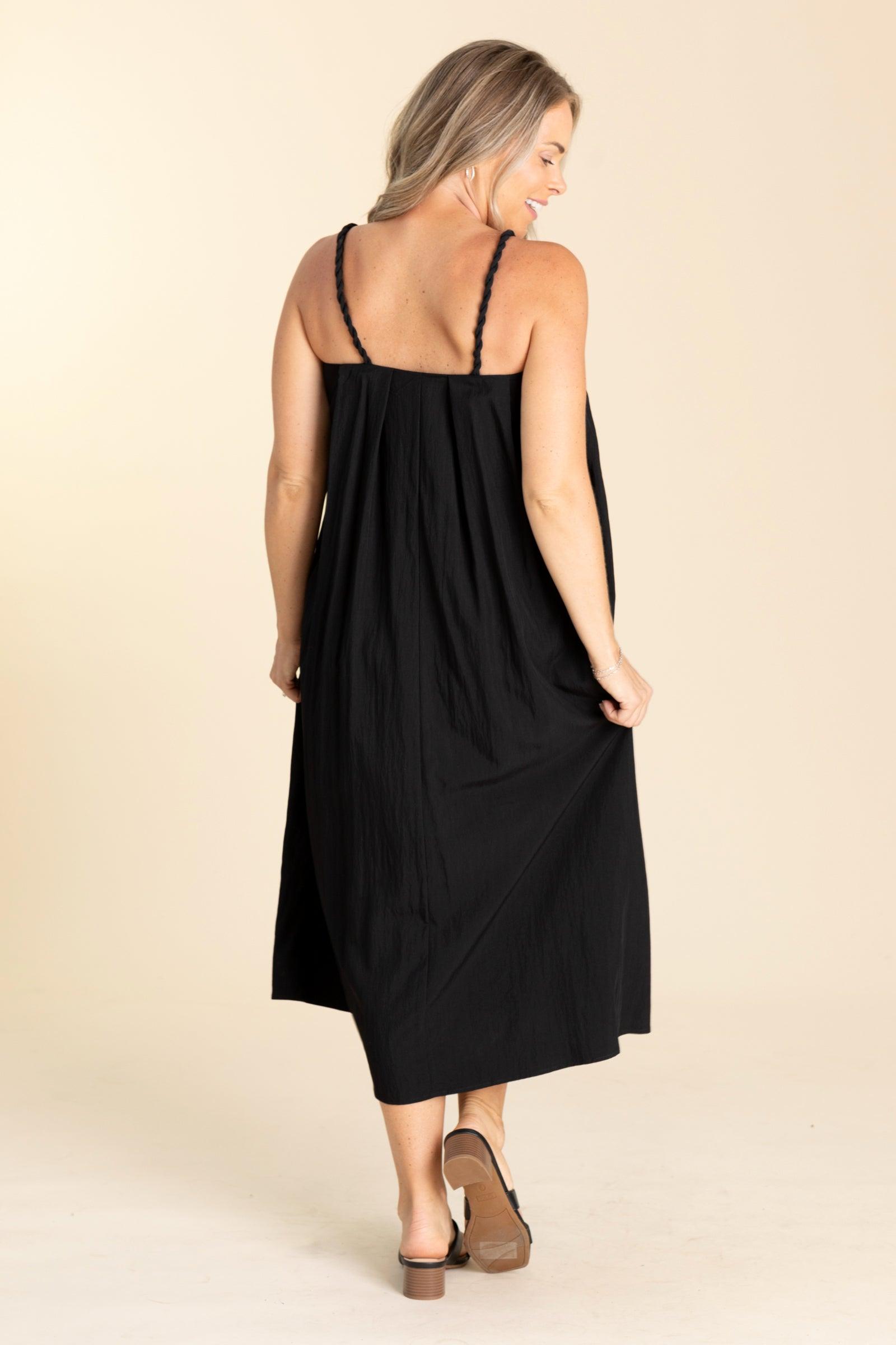 Solid Pleated Woven Midi Dress Product Image