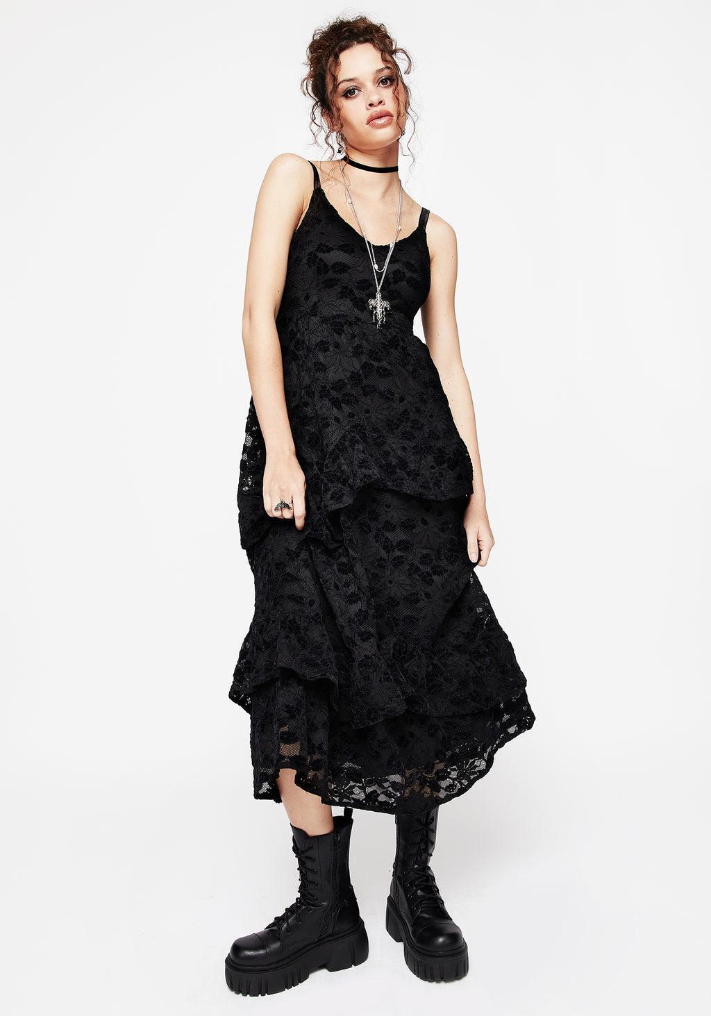 Dauphine Tiered Lace Midaxi Dress Product Image