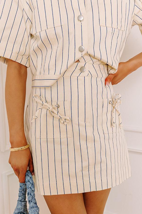 Yacht Party High Waist Denim Mini Skirt Product Image