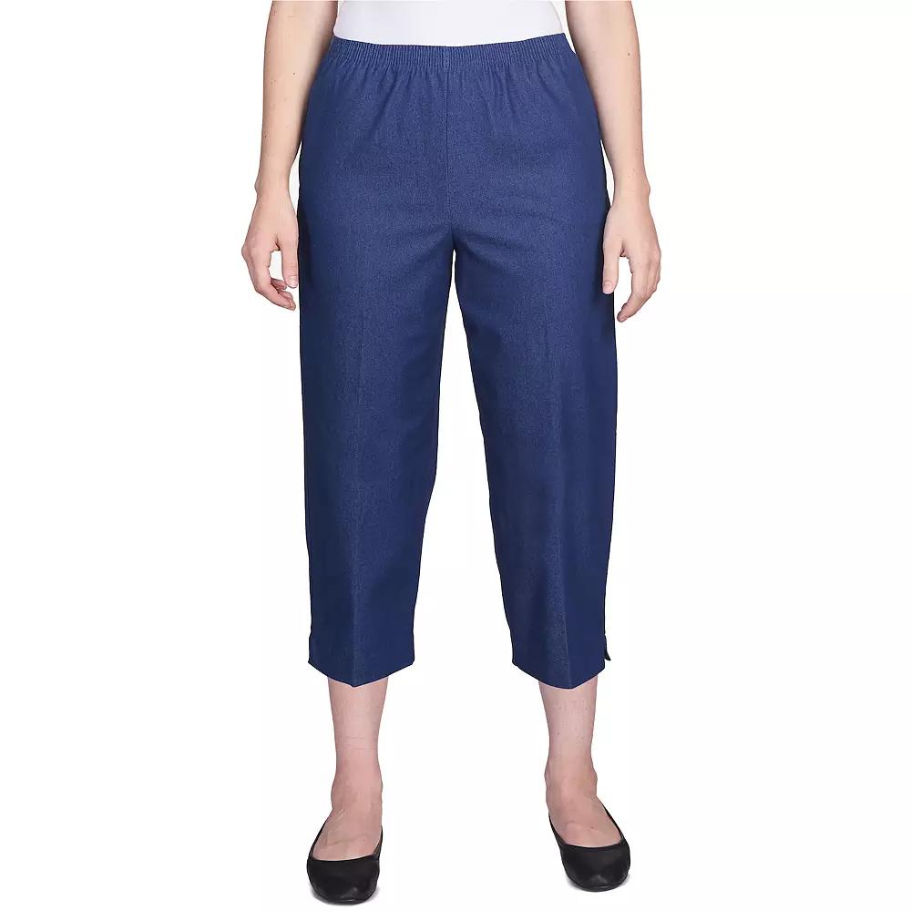 Women's Alfred Dunner Pull-On Denim Capri Pants,  Product Image