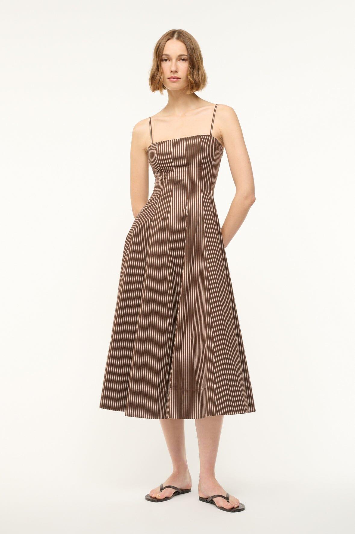 WYLIE DRESS | DARK OAK MICRO STRIPE Product Image