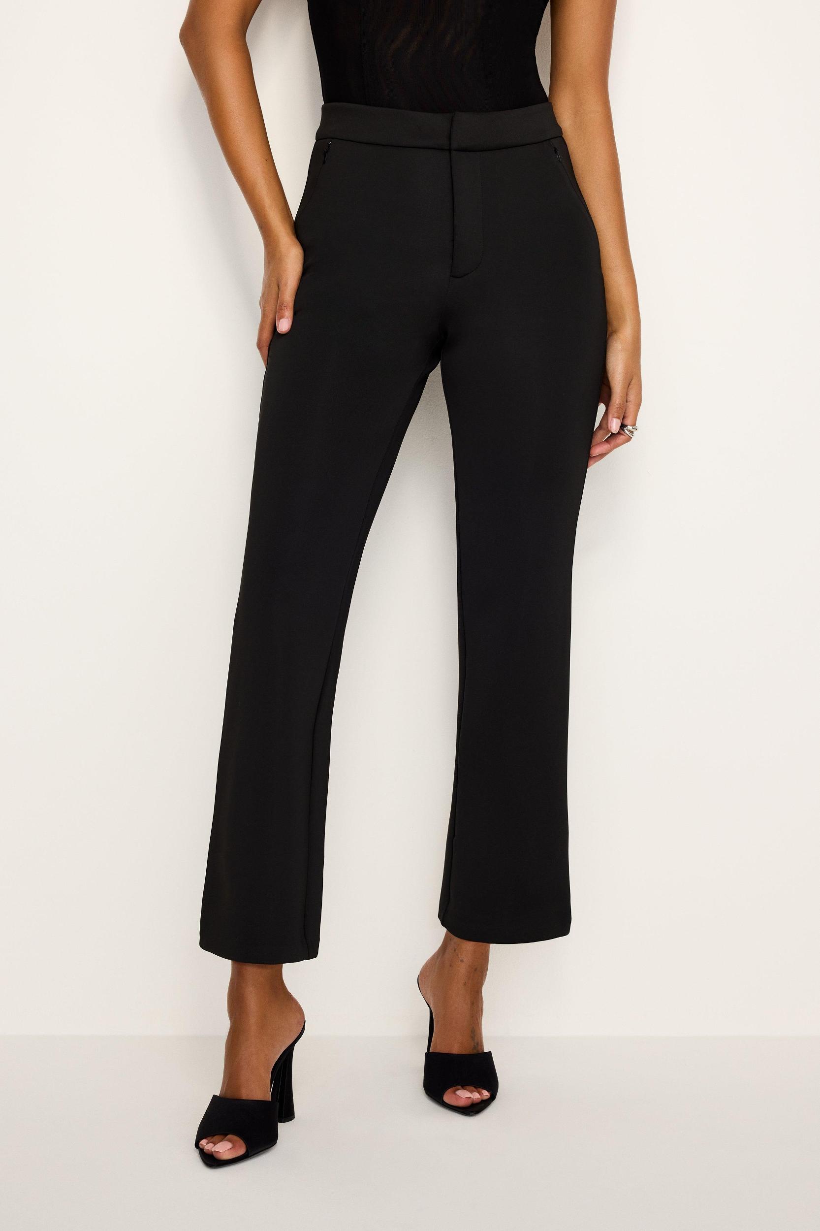 SCUBA CROPPED STRAIGHT TROUSERS | BLACK001 Product Image