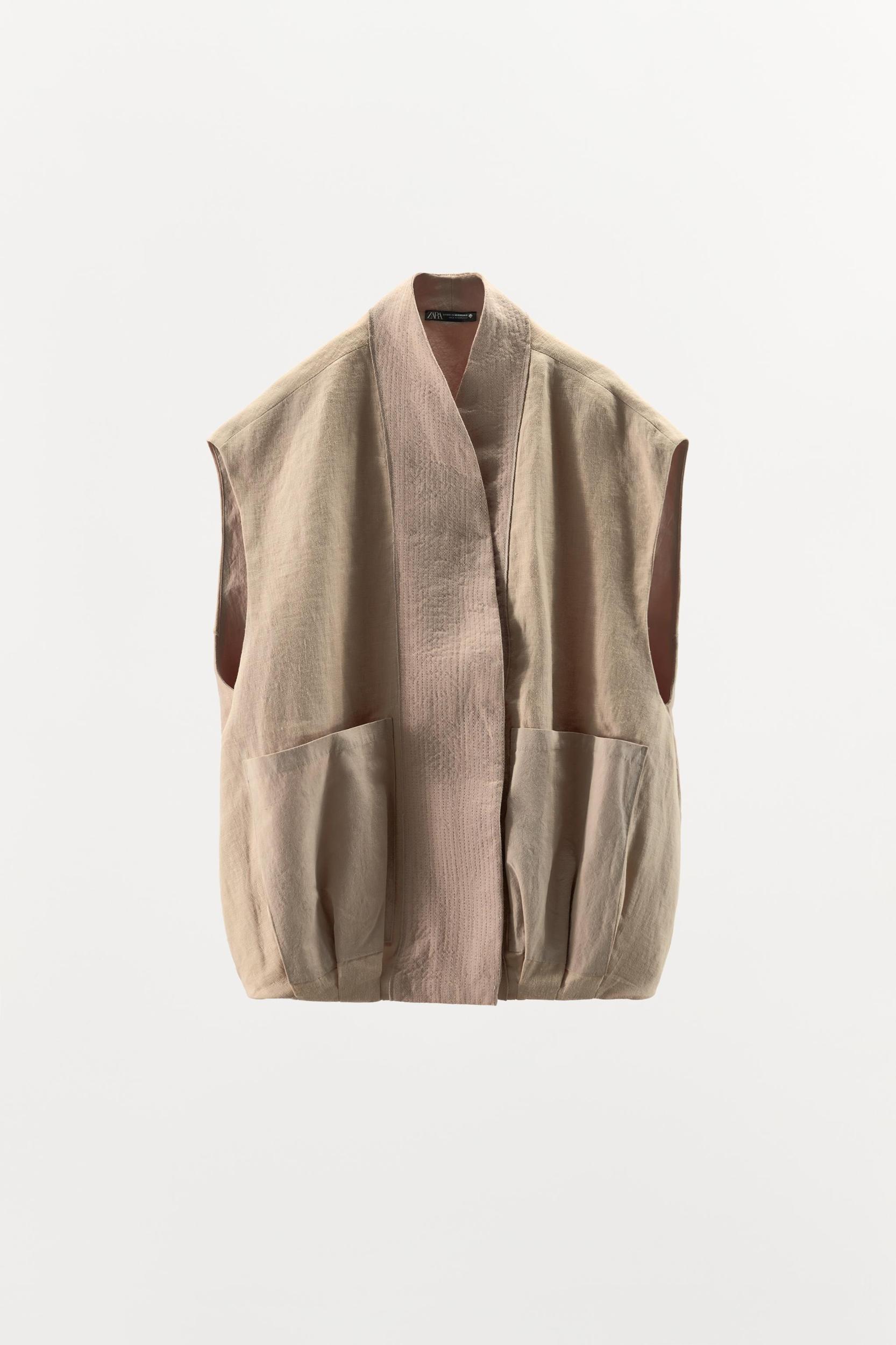 LIMITED EDITION 100% LINEN COMBINATION VEST Product Image