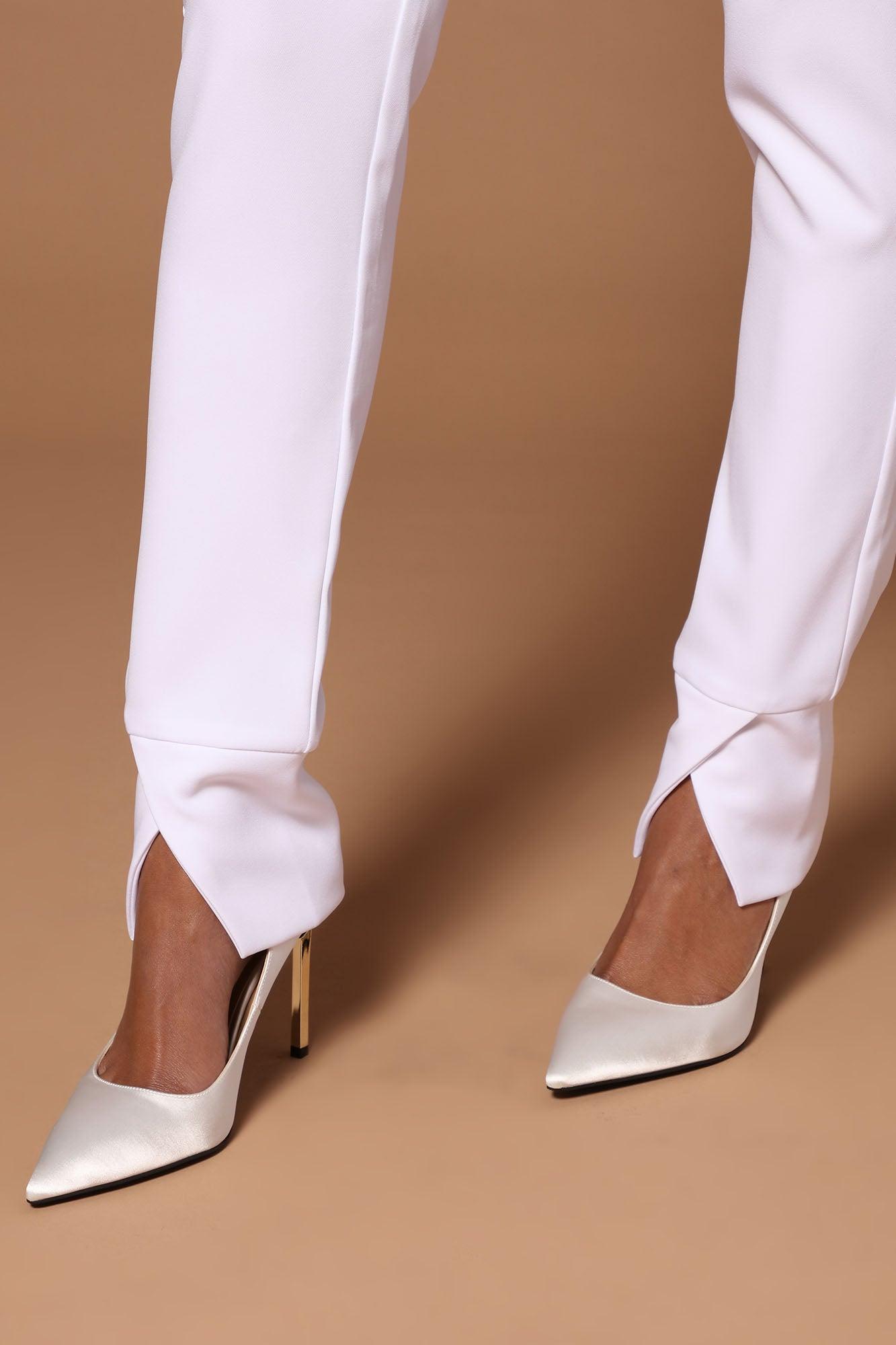 Athena High Rise Pant - White Product Image