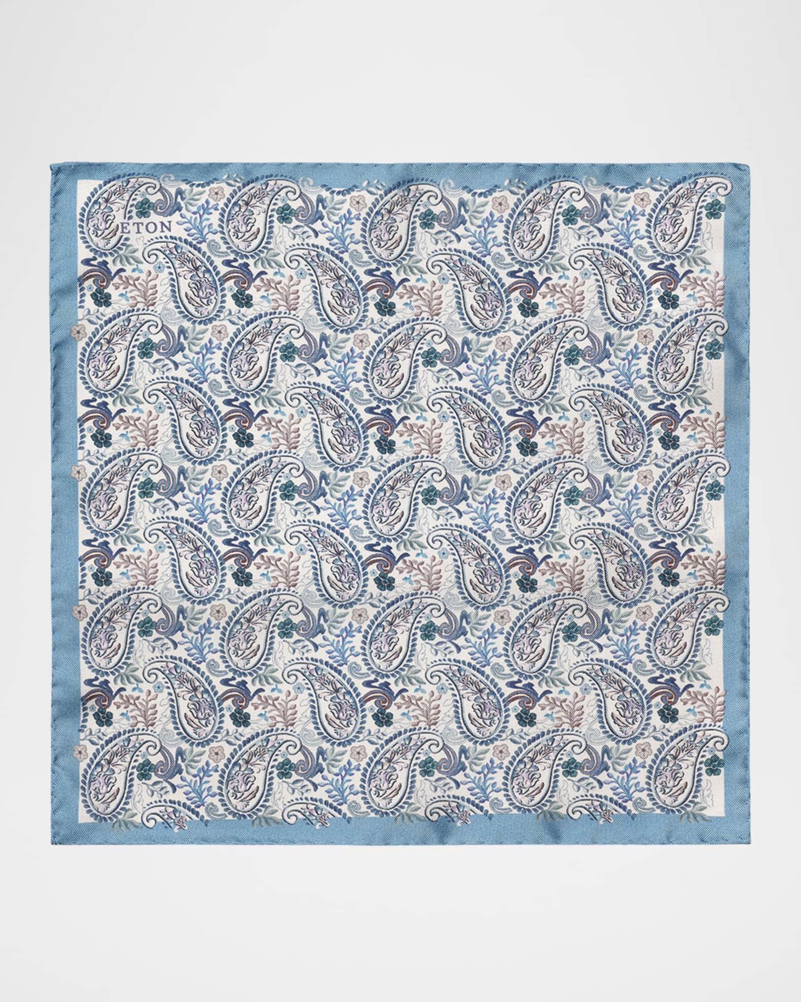 Men's Paisley Silk Pocket Square Product Image