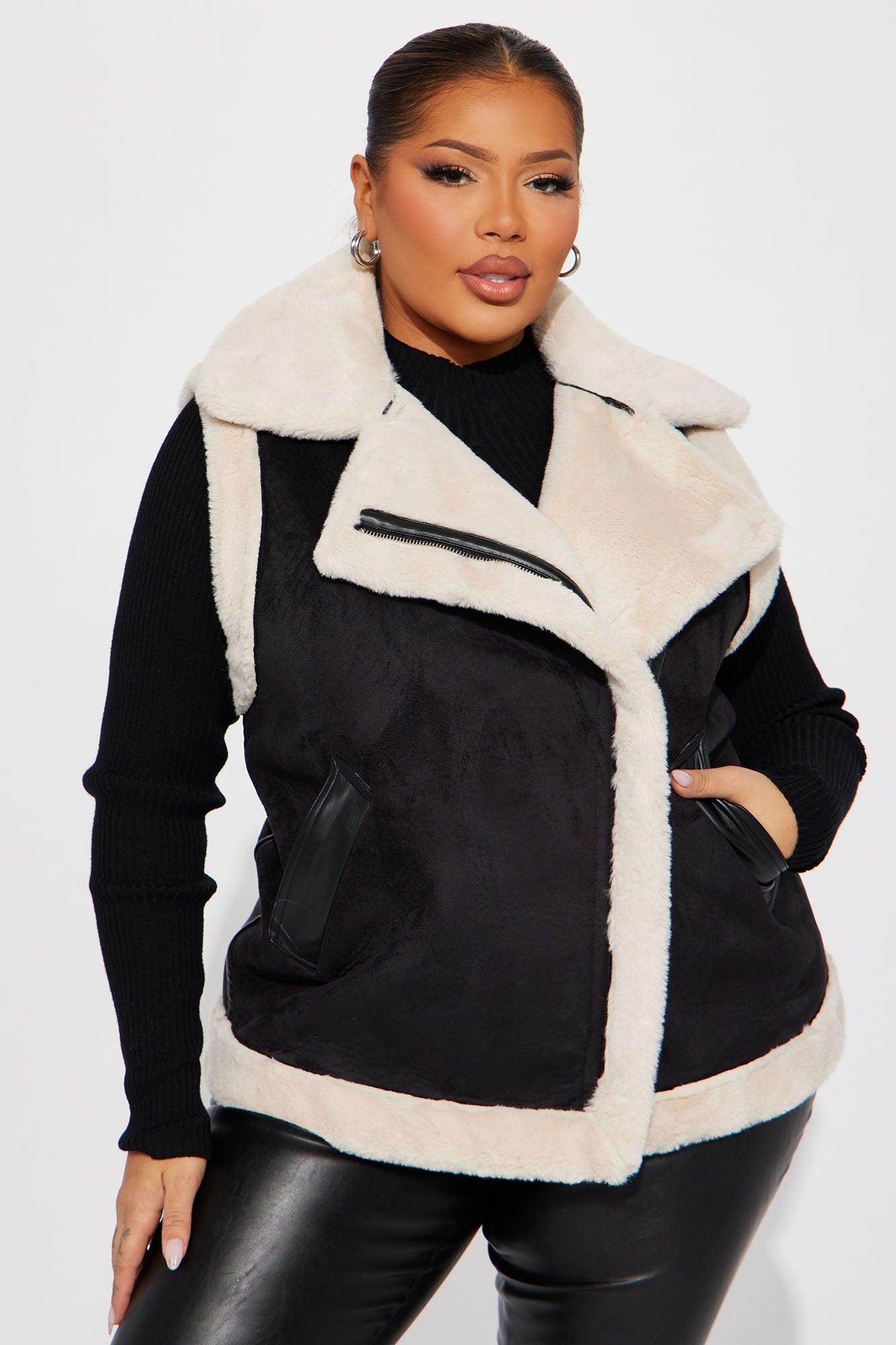 Come My Way Shearling Vest - Black Product Image