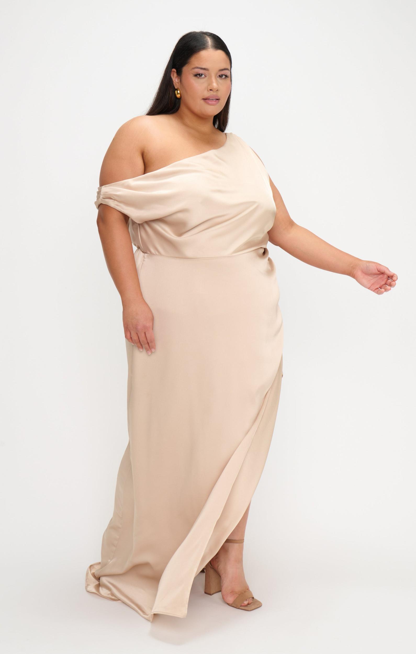 Jodie Dress ~ Champagne Luxe Satin Product Image