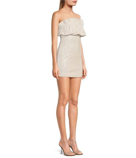 Allison & Kelly Strapless Sequin Embellished Sheath Dress Product Image