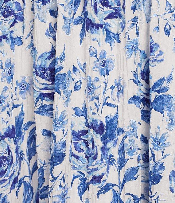 Allison & Kelly Floral Print V-Neck Flutter Sleeve Smocked Maxi Dress Product Image