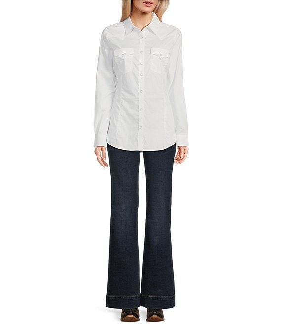 Wrangler® Mae Mid Rise Flare Leg Trouser Stretch Jeans Product Image