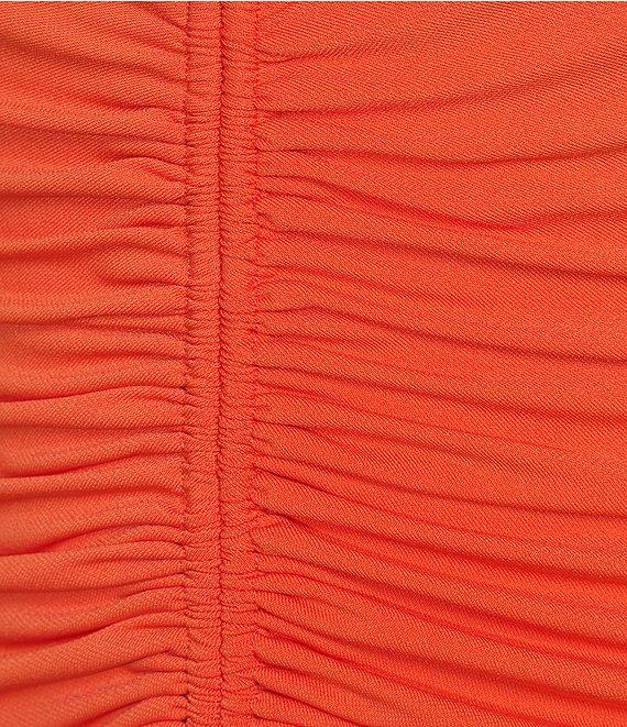 Belle by Badgley Mischka Marcella Halter Neck Ruched Maxi Dress Product Image