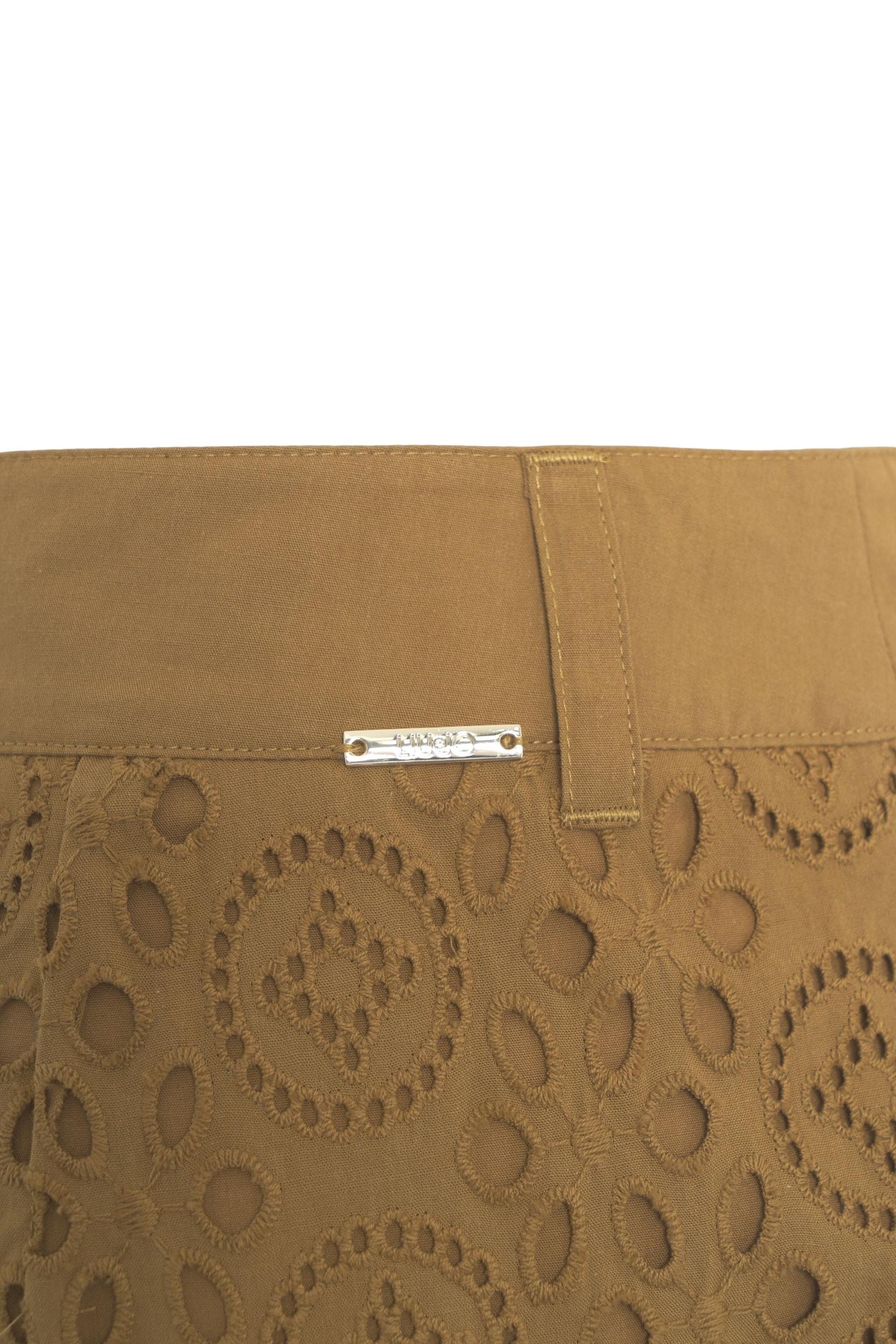 Pants with perforated embroidery Product Image
