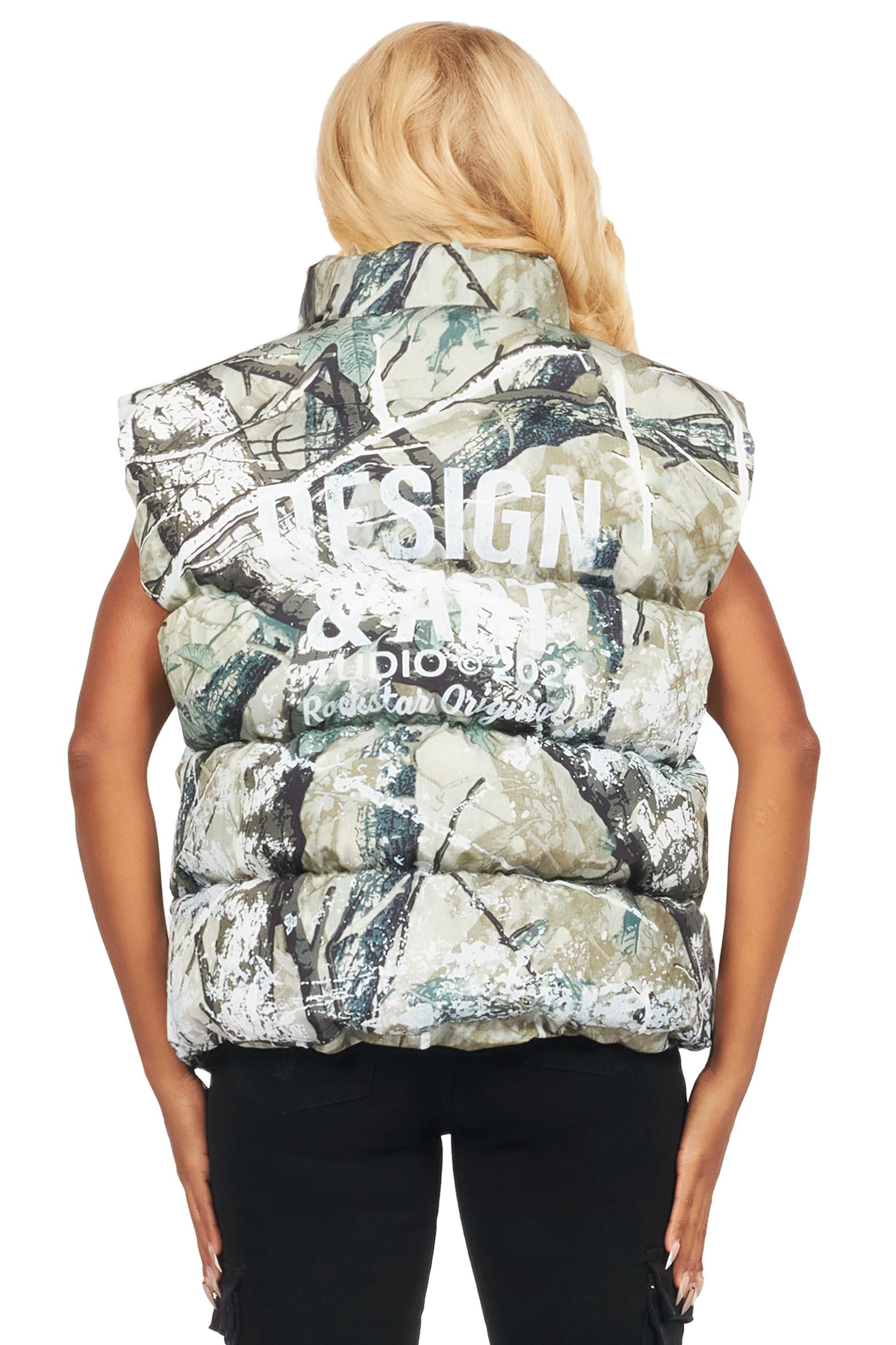 Lamanda Tree Camo Puffer Vest Female Product Image