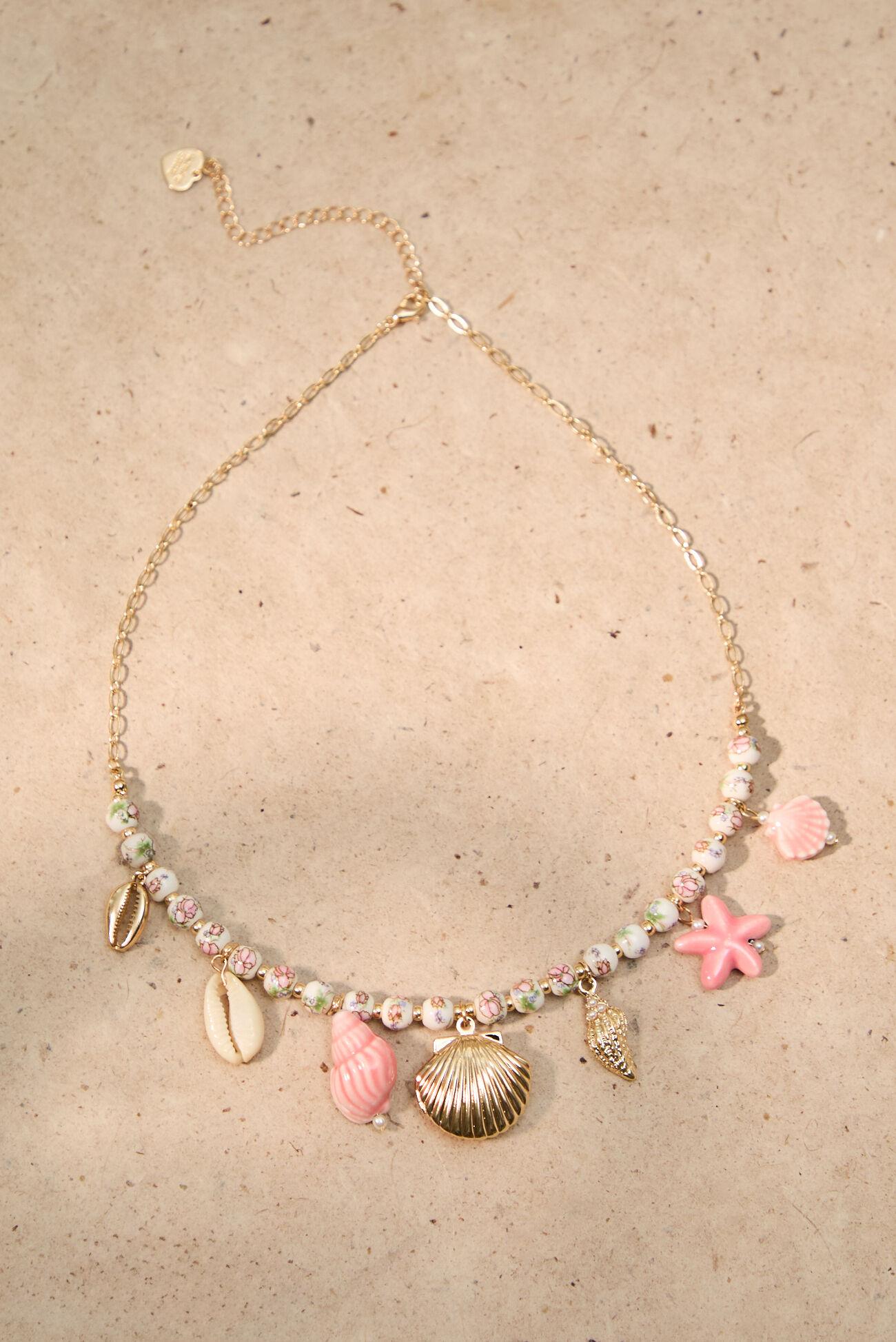Pink Shell Charm Necklace Product Image